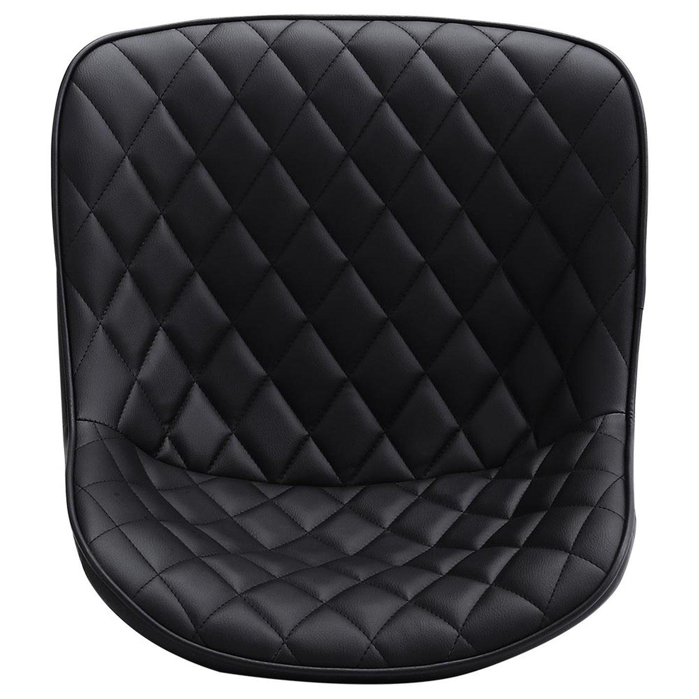 Black - Kabinet UK - 2 Pcs Faux Leather Height Adjustable Bar Stool - 6