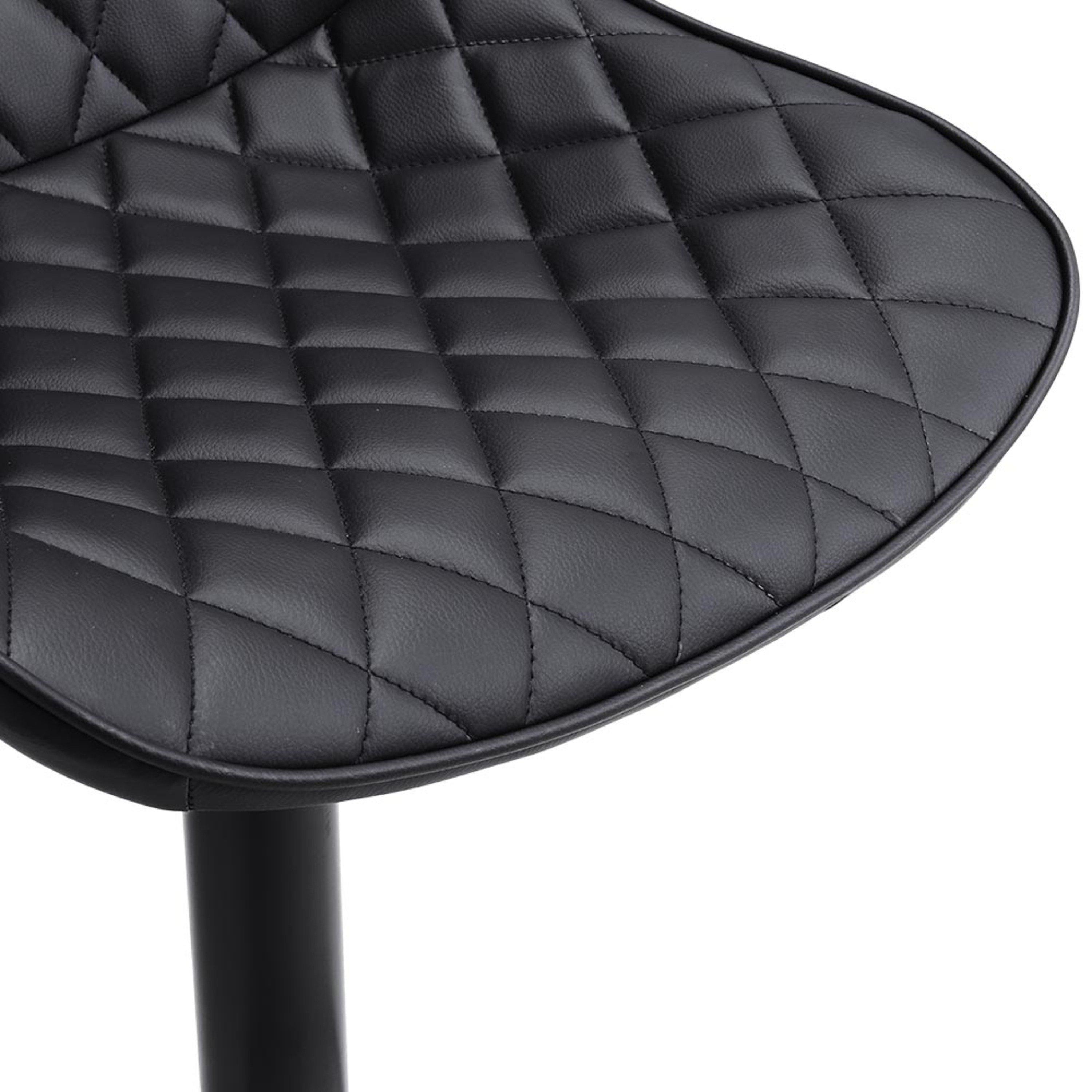 Black - Kabinet UK - 2 Pcs Faux Leather Height Adjustable Bar Stool - 10