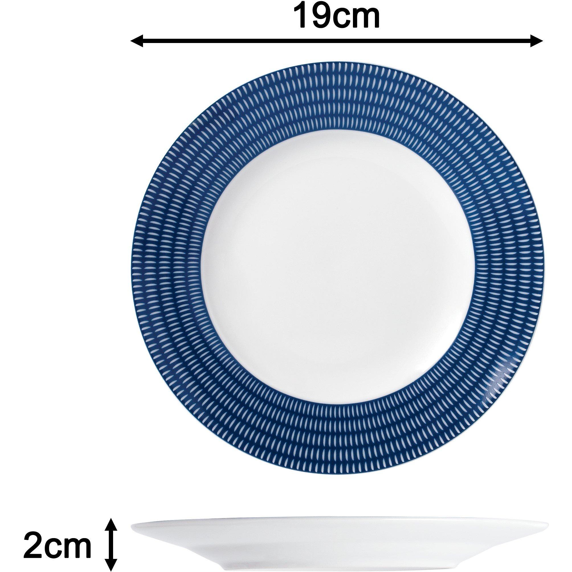 Multi - Waterside - 16pc Blue Linear Dinner Set - 5