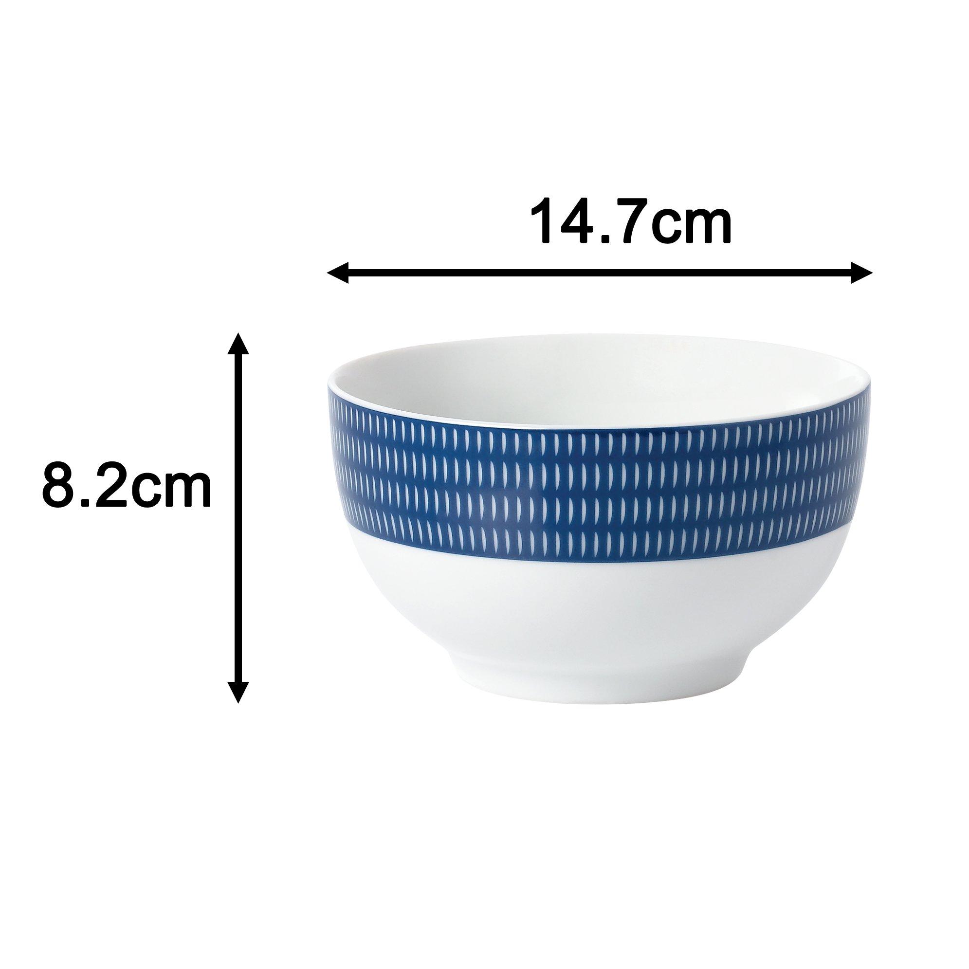 Multi - Waterside - 16pc Blue Linear Dinner Set - 6