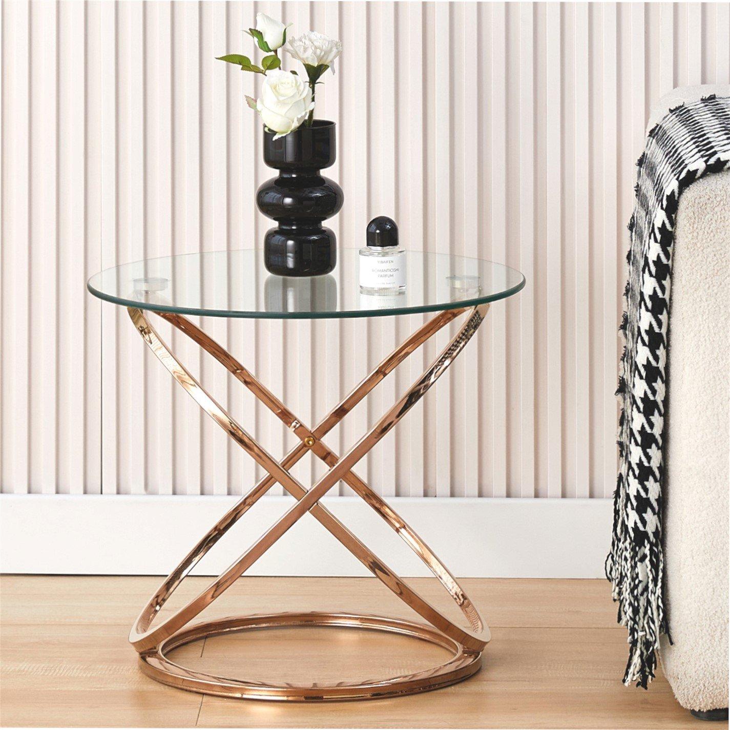 Round Abstract Lamp Table