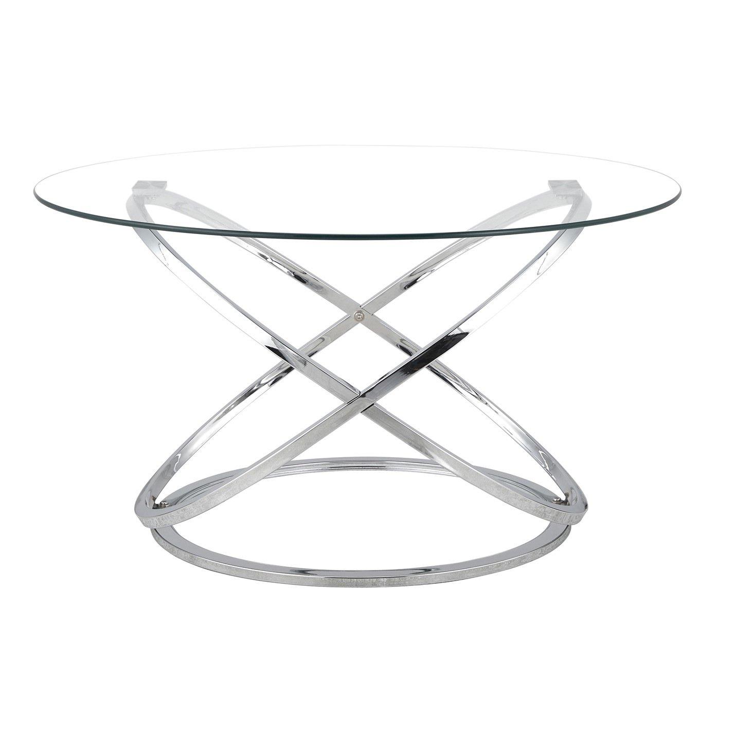 Silver - Comfy Living - Round Abstract Coffee Table - 1