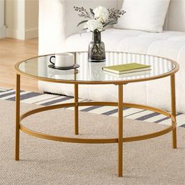 Comfy Living Glass topped Round Coffee Table