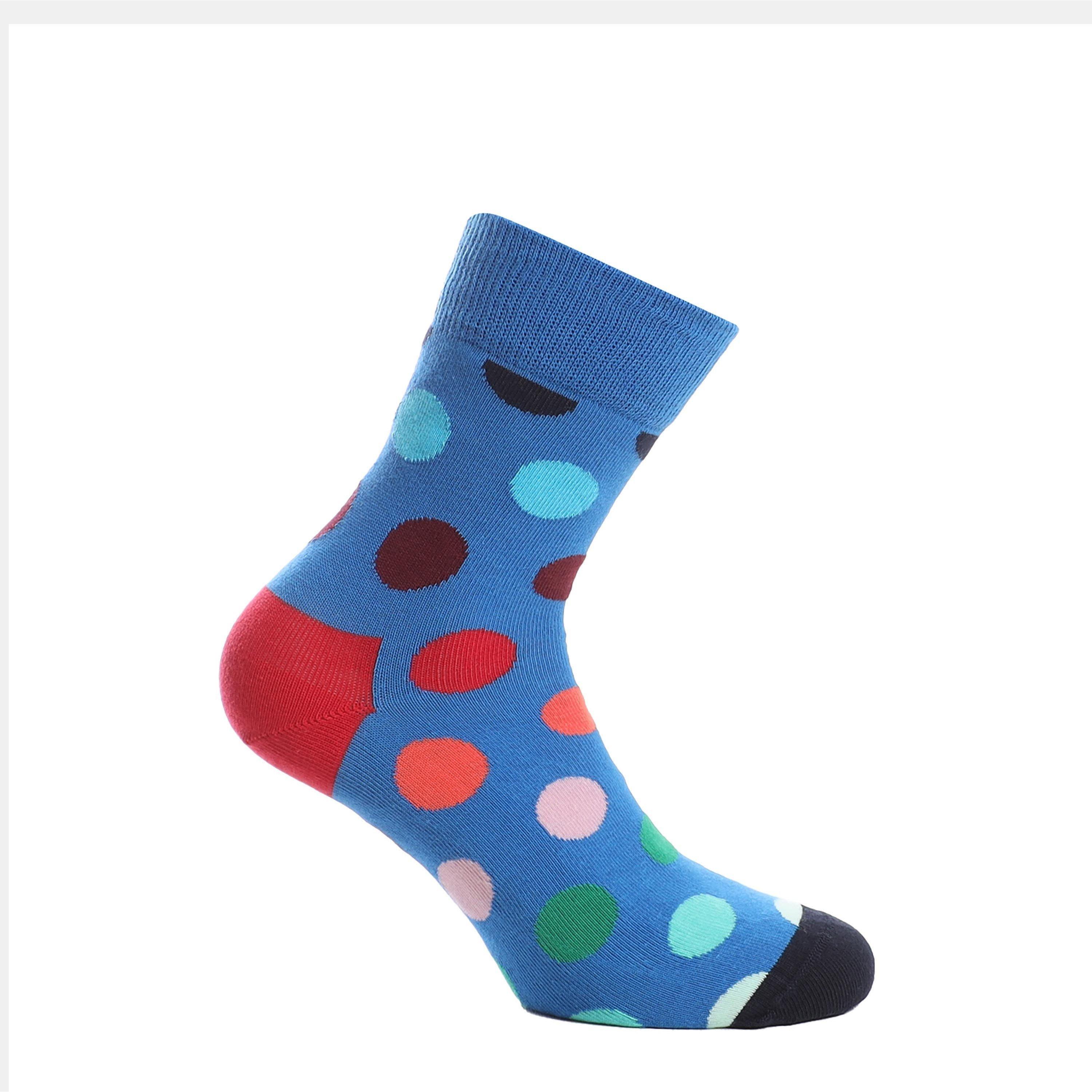 Blue - Happy Socks - Faded Dot half Crew Socks - 2