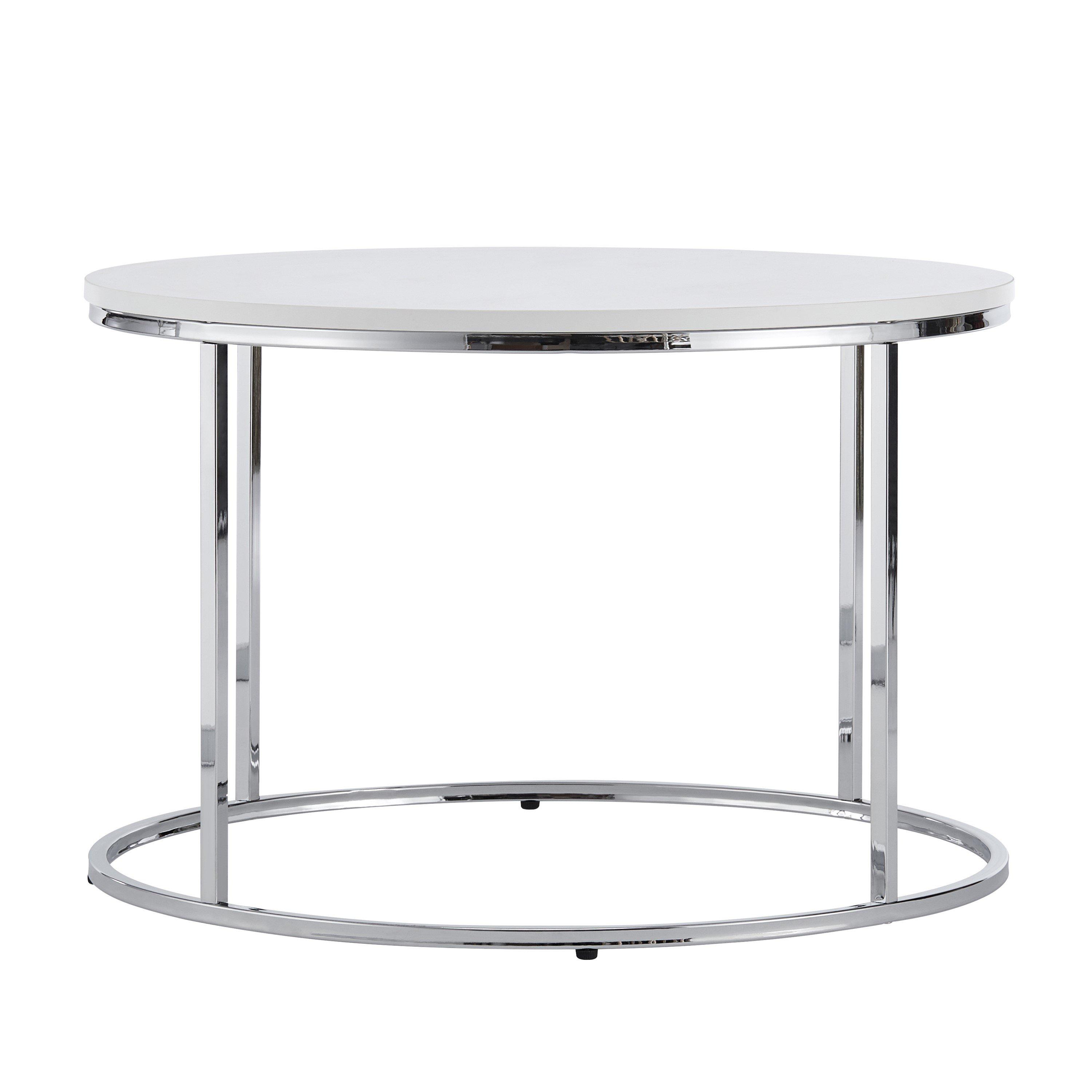 White - Comfy Living - Designer Round Coffee Table - 2