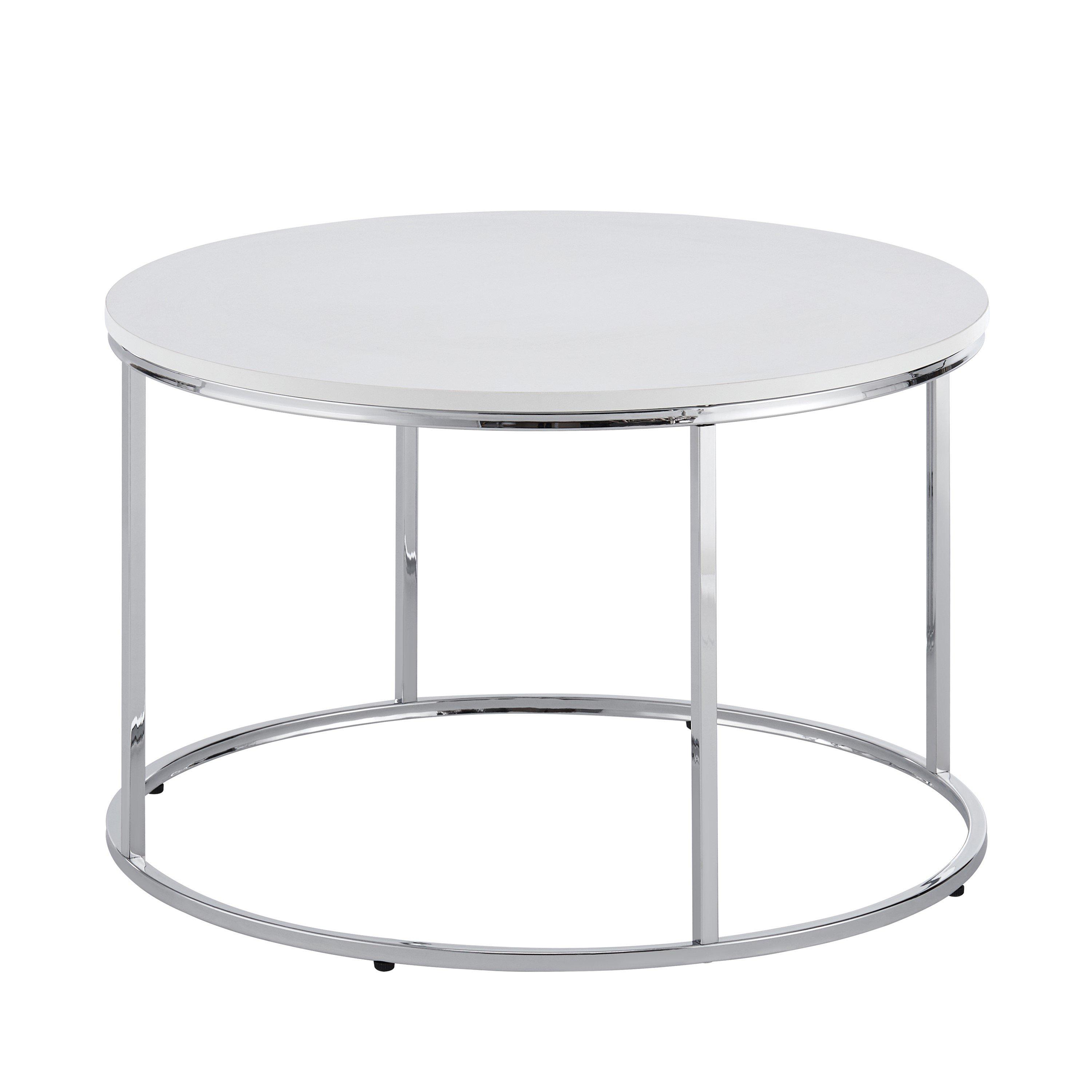 White - Comfy Living - Designer Round Coffee Table - 3