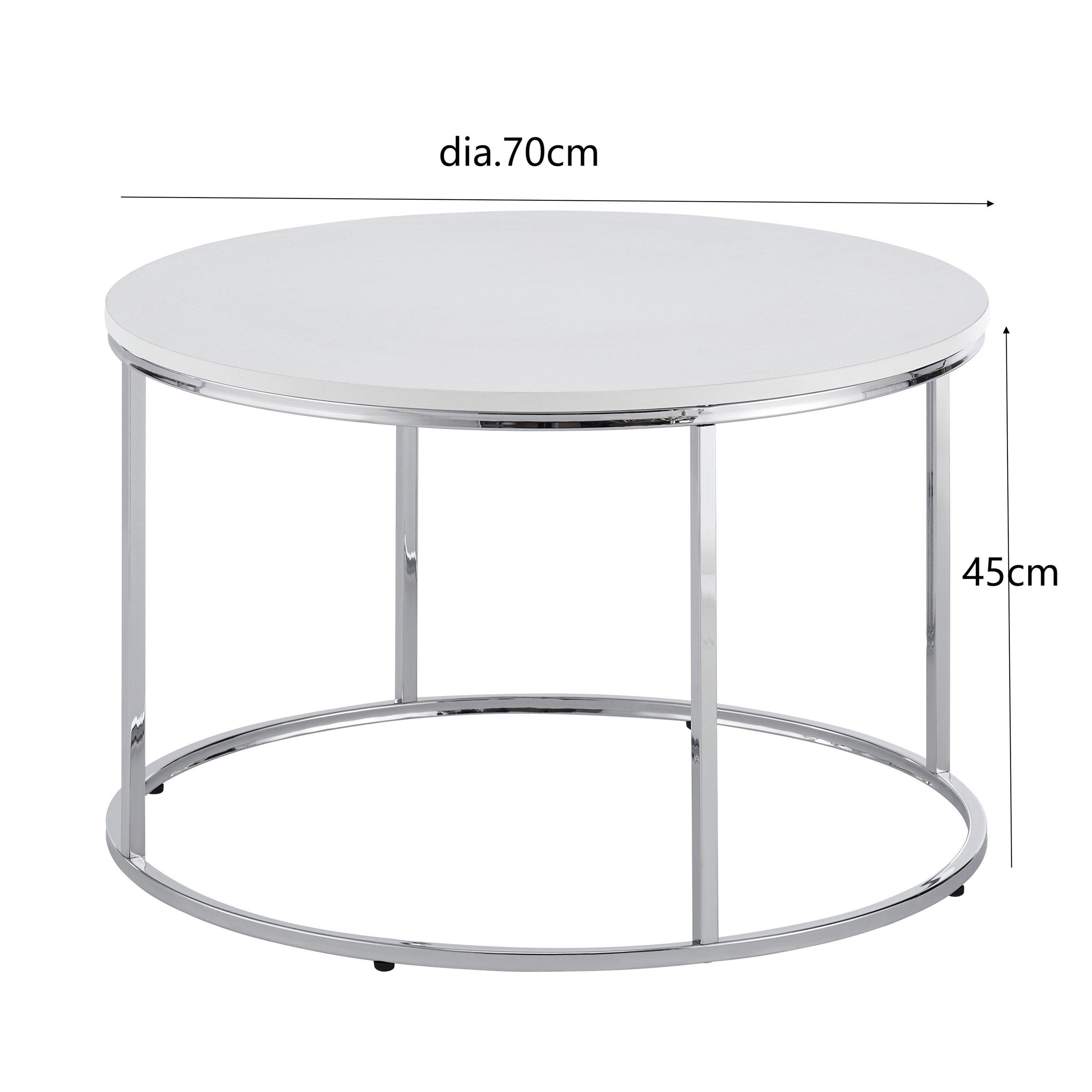 White - Comfy Living - Designer Round Coffee Table - 4