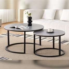 Comfy Living Designer Round Coffee Table Twin Set