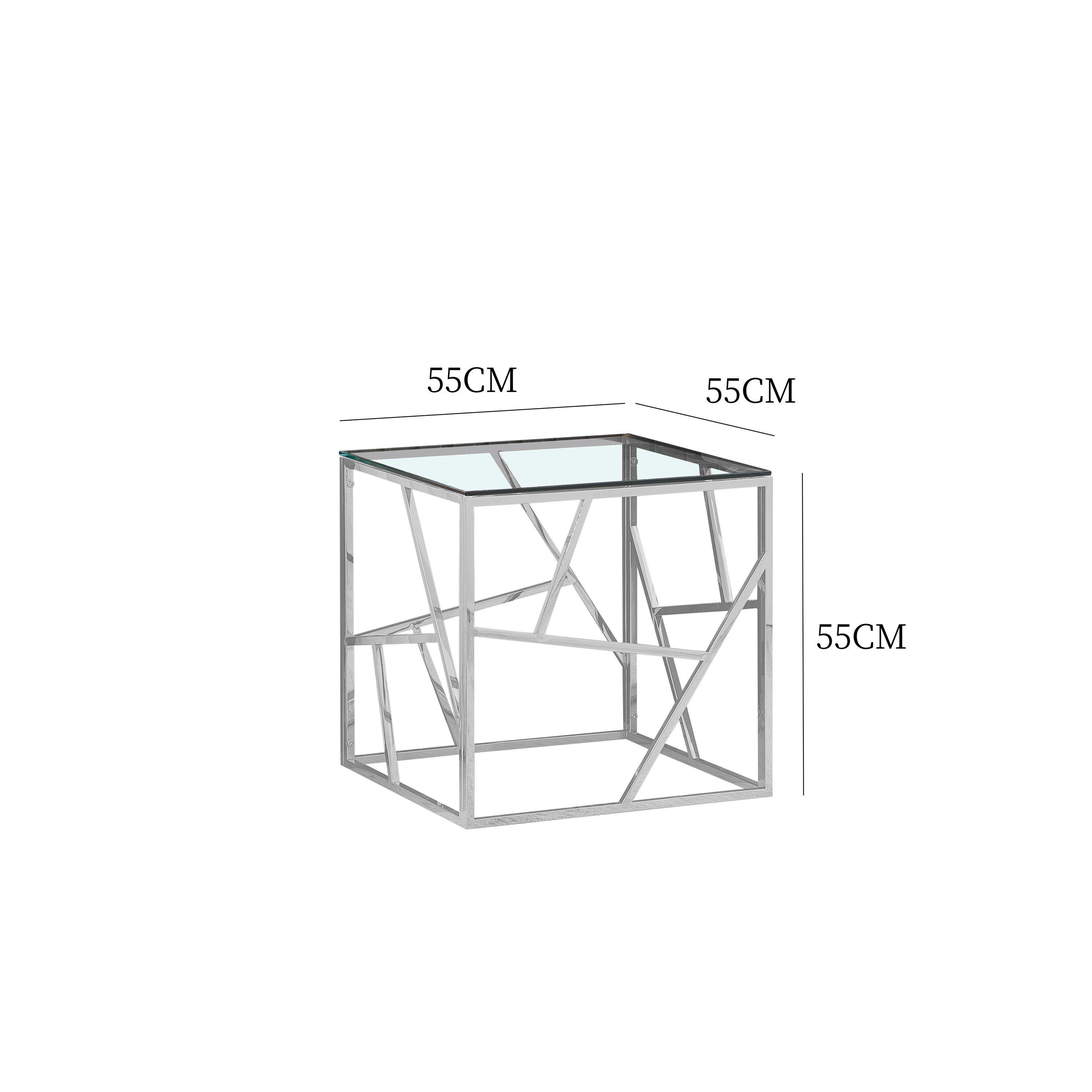 Silver - Comfy Living - Designer Metal Frame Lamp Table - 4
