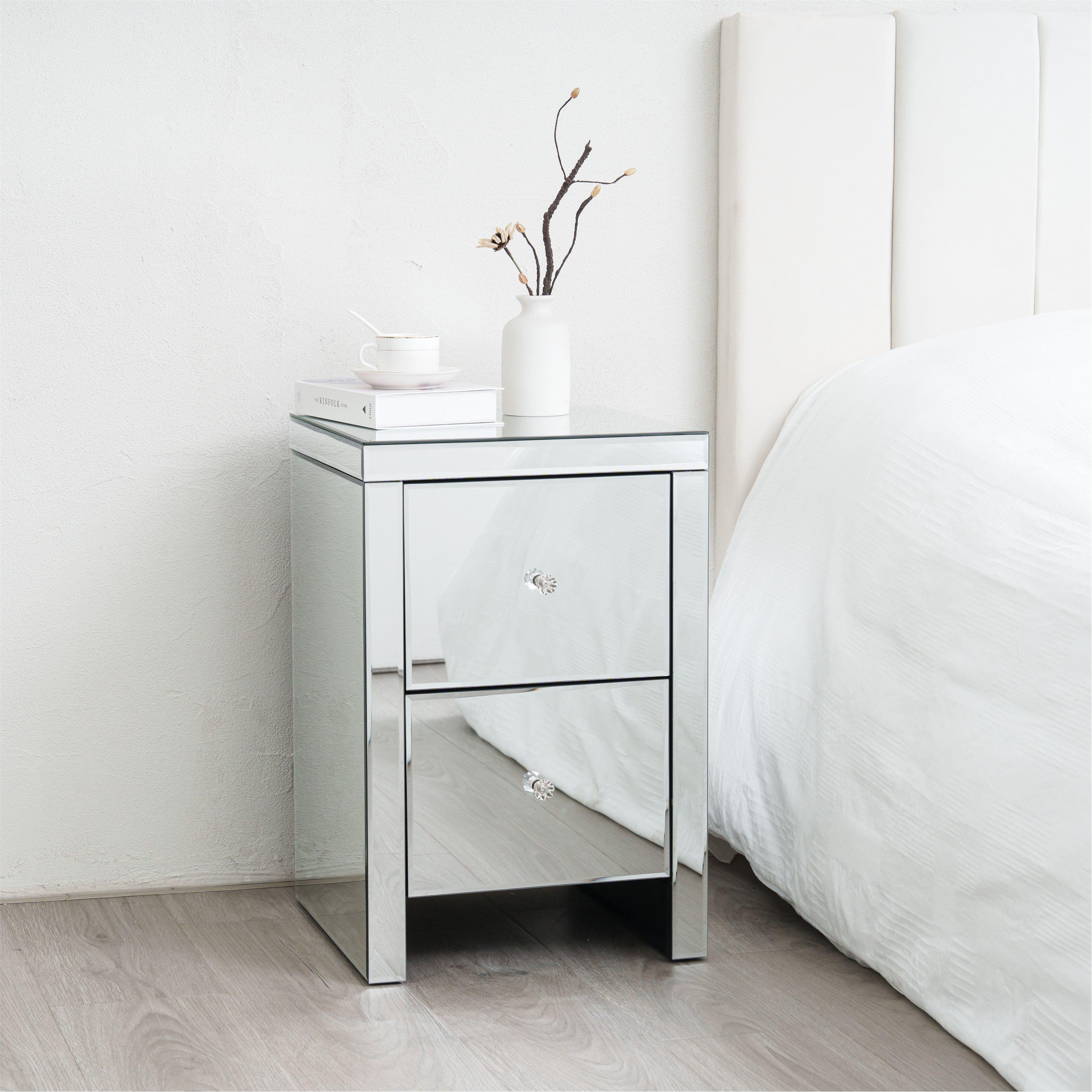 Mirror - Comfy Living - Designer Mirrored Bedside Cabinet - 5