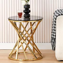 Comfy Living Designer Twisted Glass Top Table