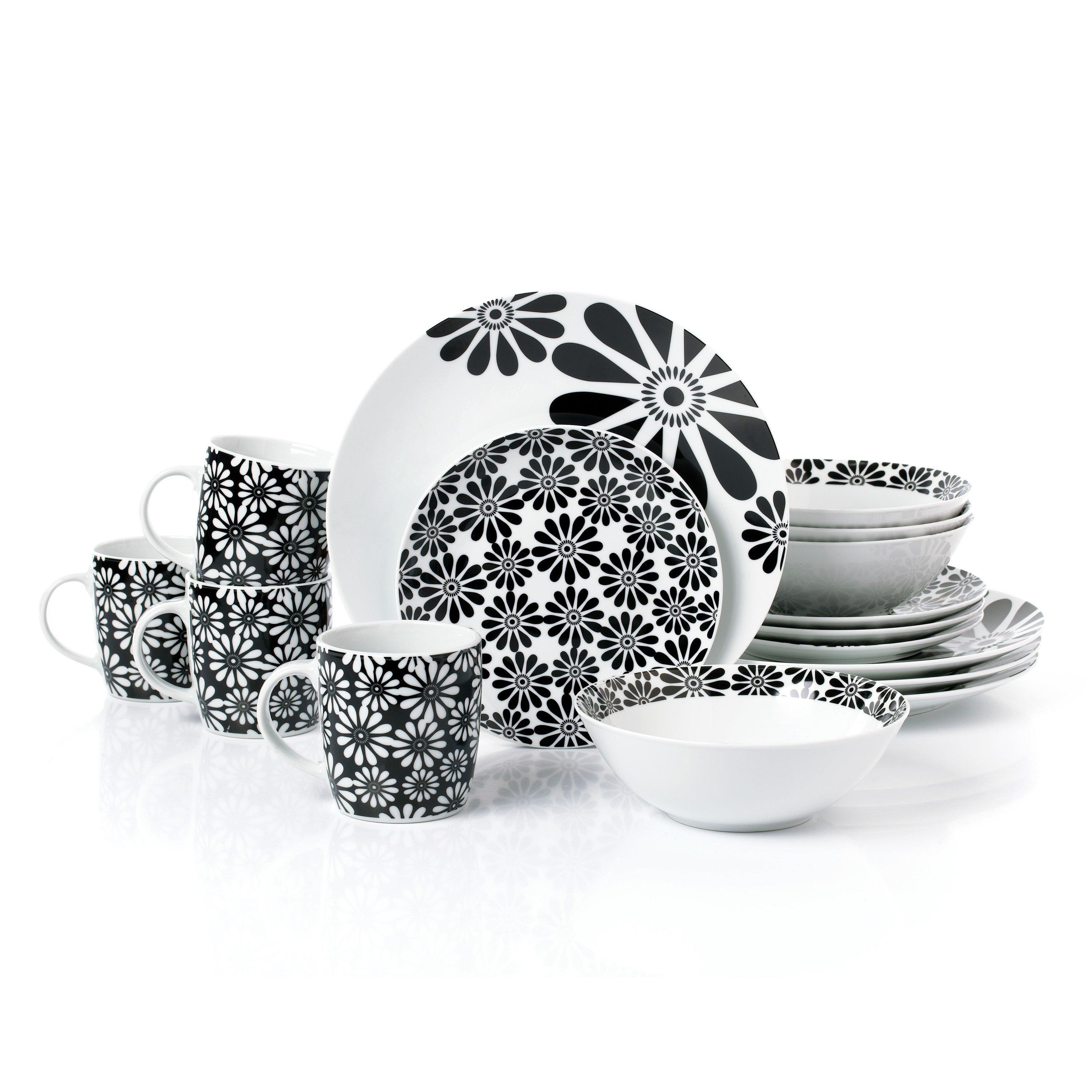 Black & White - Waterside - 16pc Black & White Kira Dinner Set - 1