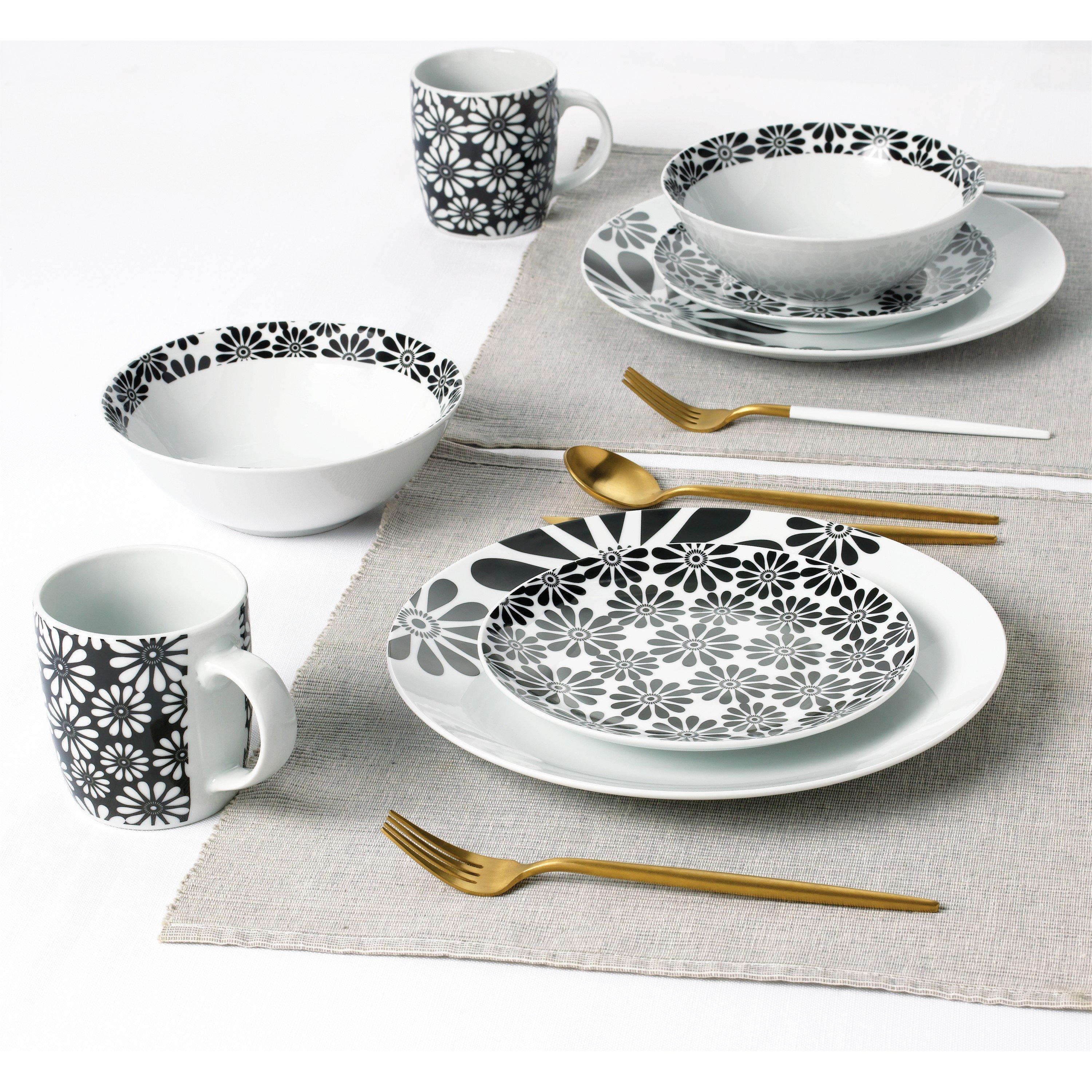 Black & White - Waterside - 16pc Black & White Kira Dinner Set - 2