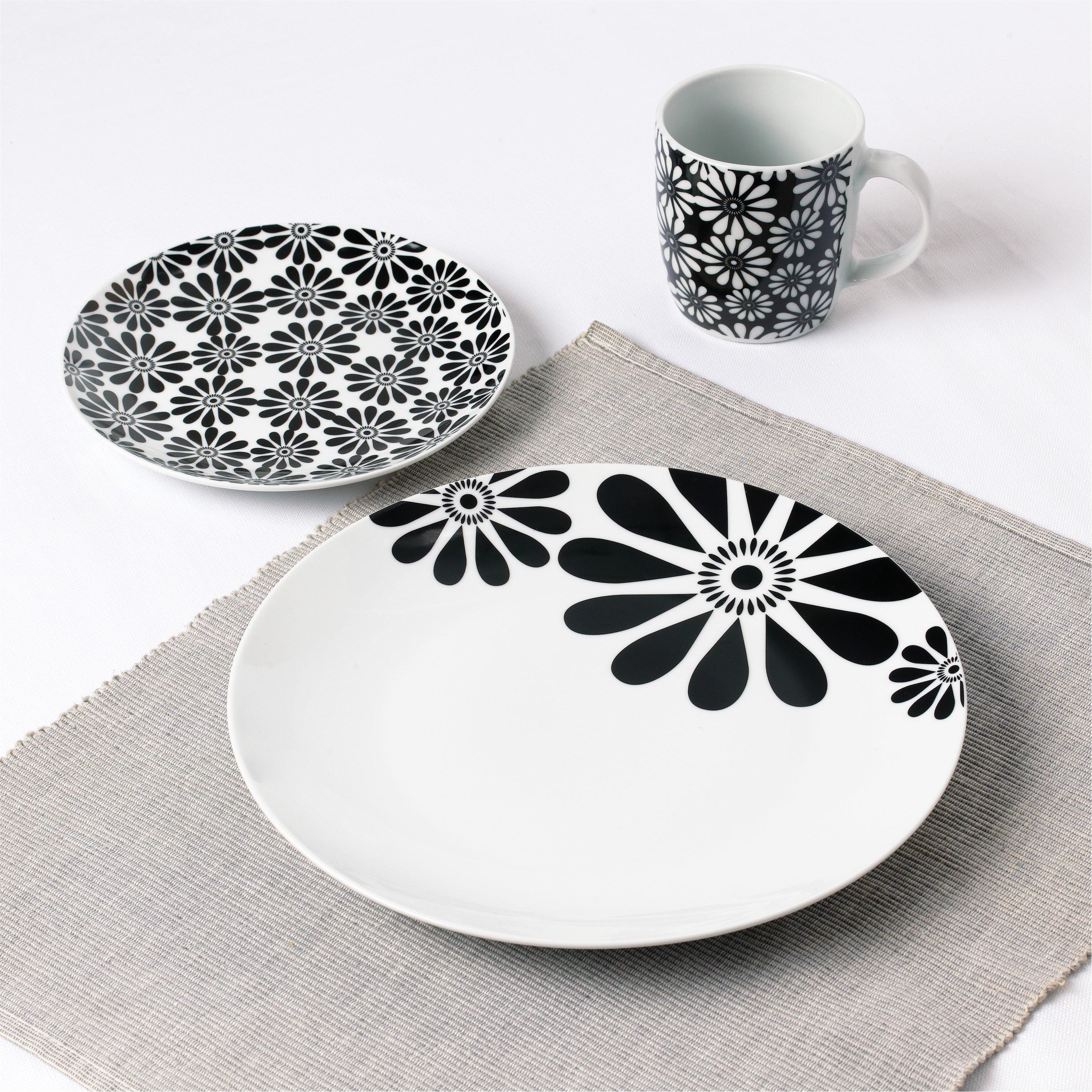 Black & White - Waterside - 16pc Black & White Kira Dinner Set - 3