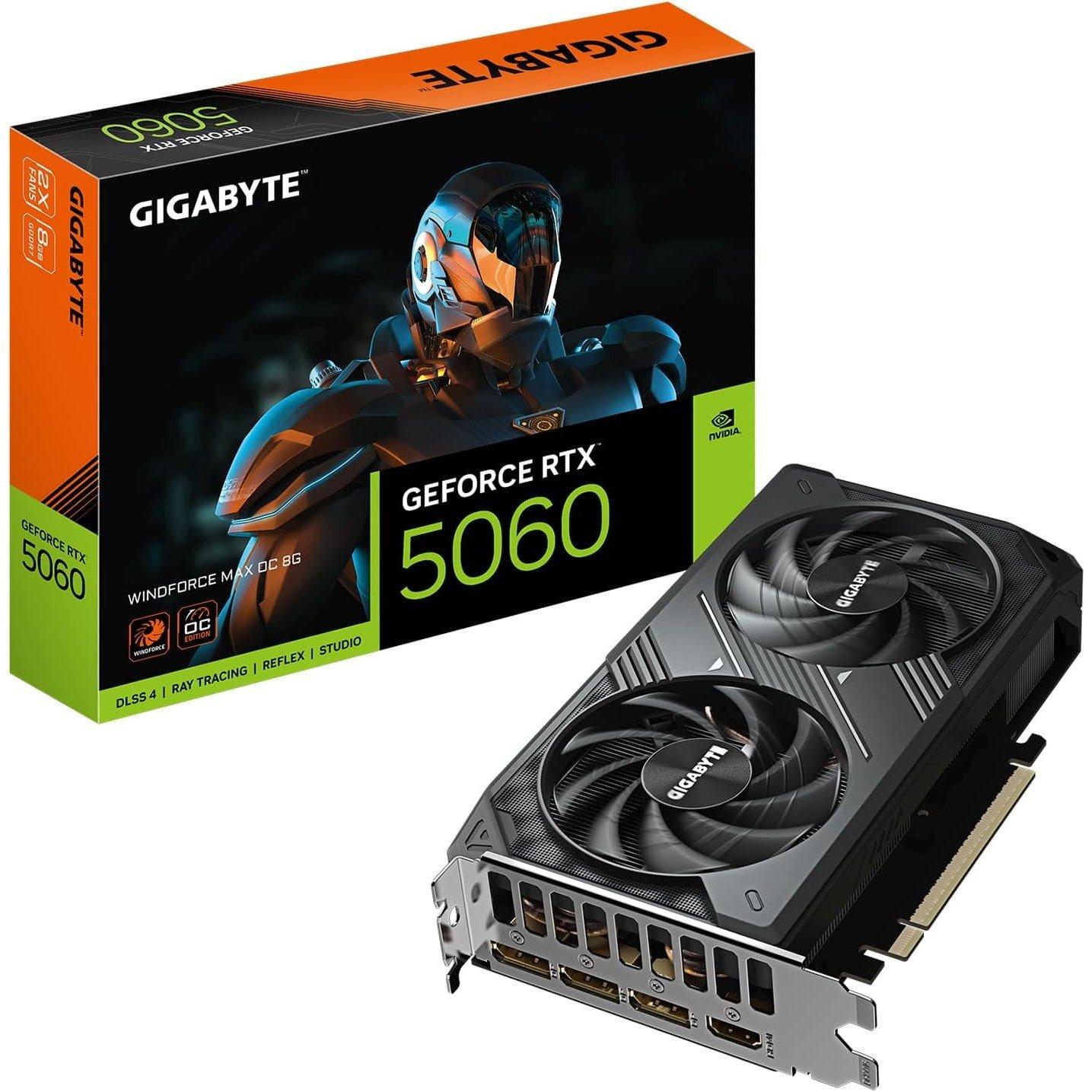 Gigabyte Technology GIGABYTE RTX 5060 8GB WINDFORCE MAX OC Graphics Card