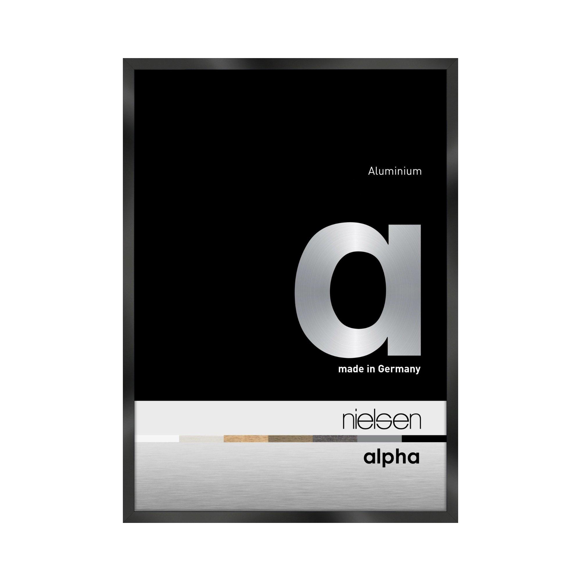 Nielsen  Alpha Aluminium Picture Frame With Glass Front - Jet Polished Bl - 30 x 30cm