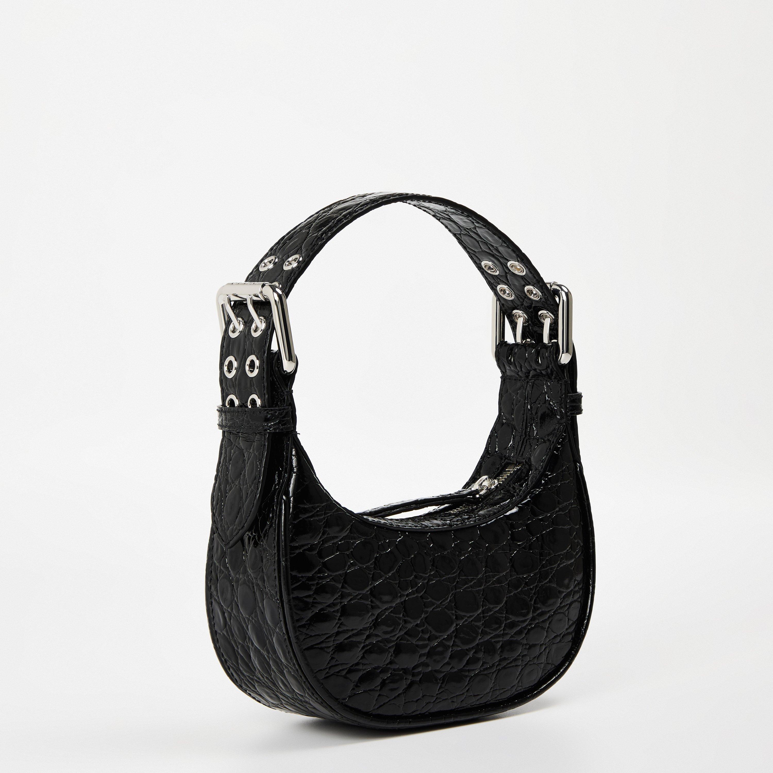 Black - By Far - Mini Soho Croc Bag - 2