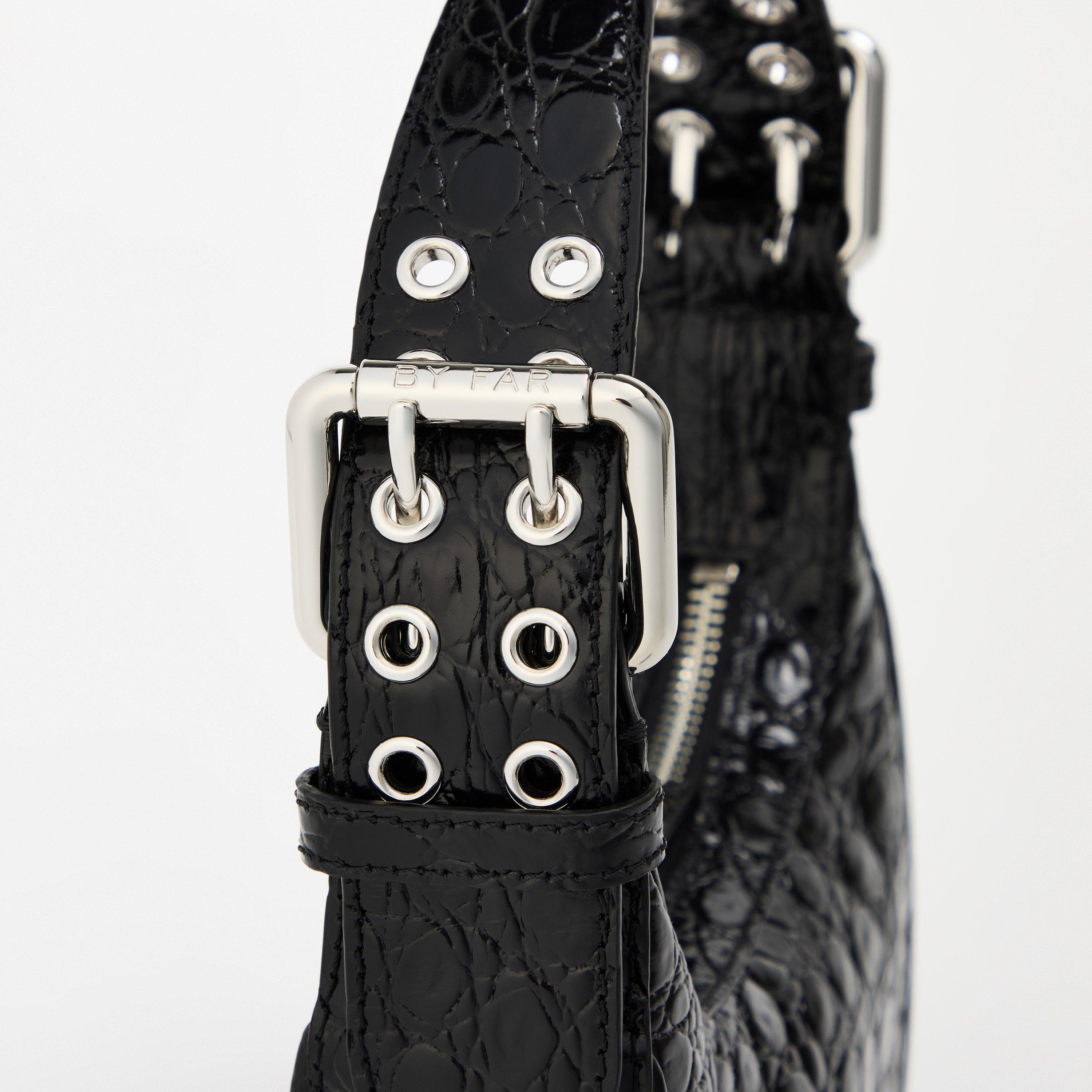 Black - By Far - Mini Soho Croc Bag - 3