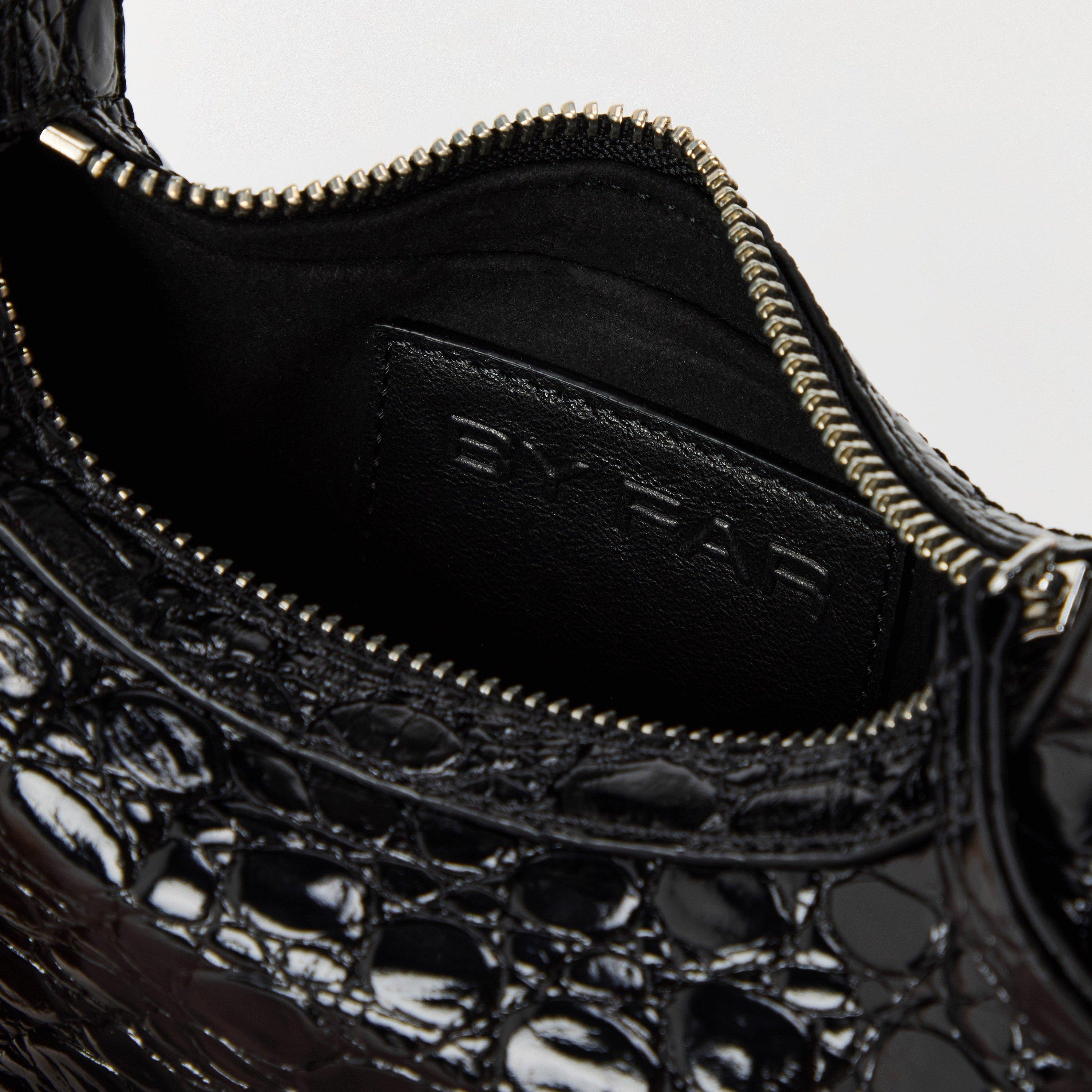 Black - By Far - Mini Soho Croc Bag - 4