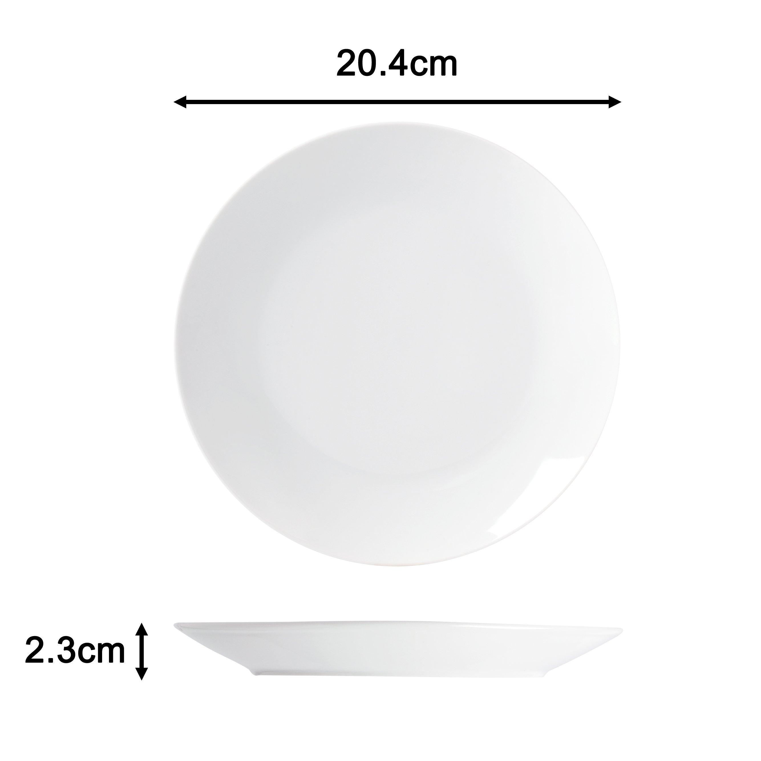 White - Waterside - 60pc White Coupe Dinner Set - 8