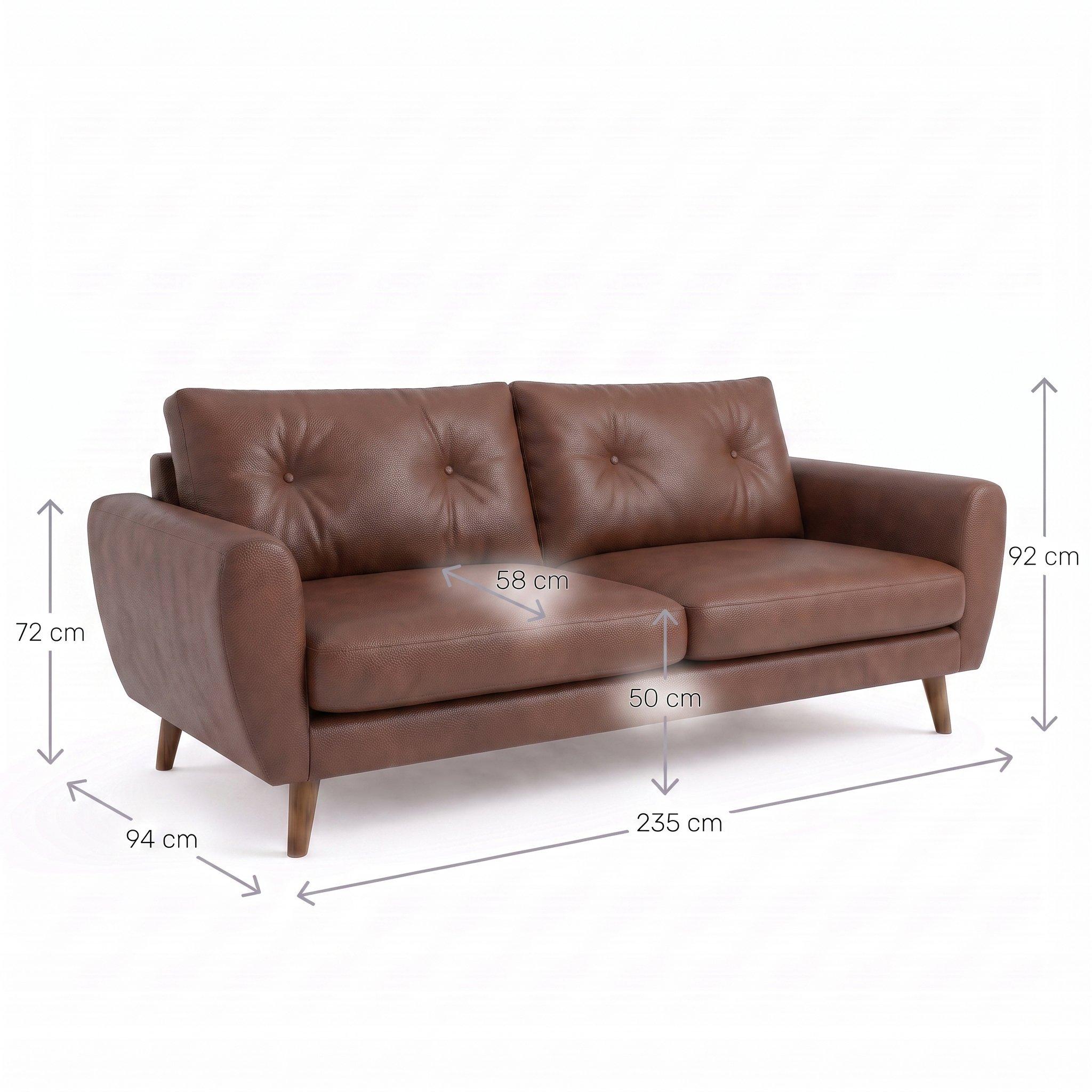 Tan Leather - Sofa.com - Jack 3 Seat Sofa in Italian Soft Leather - 2