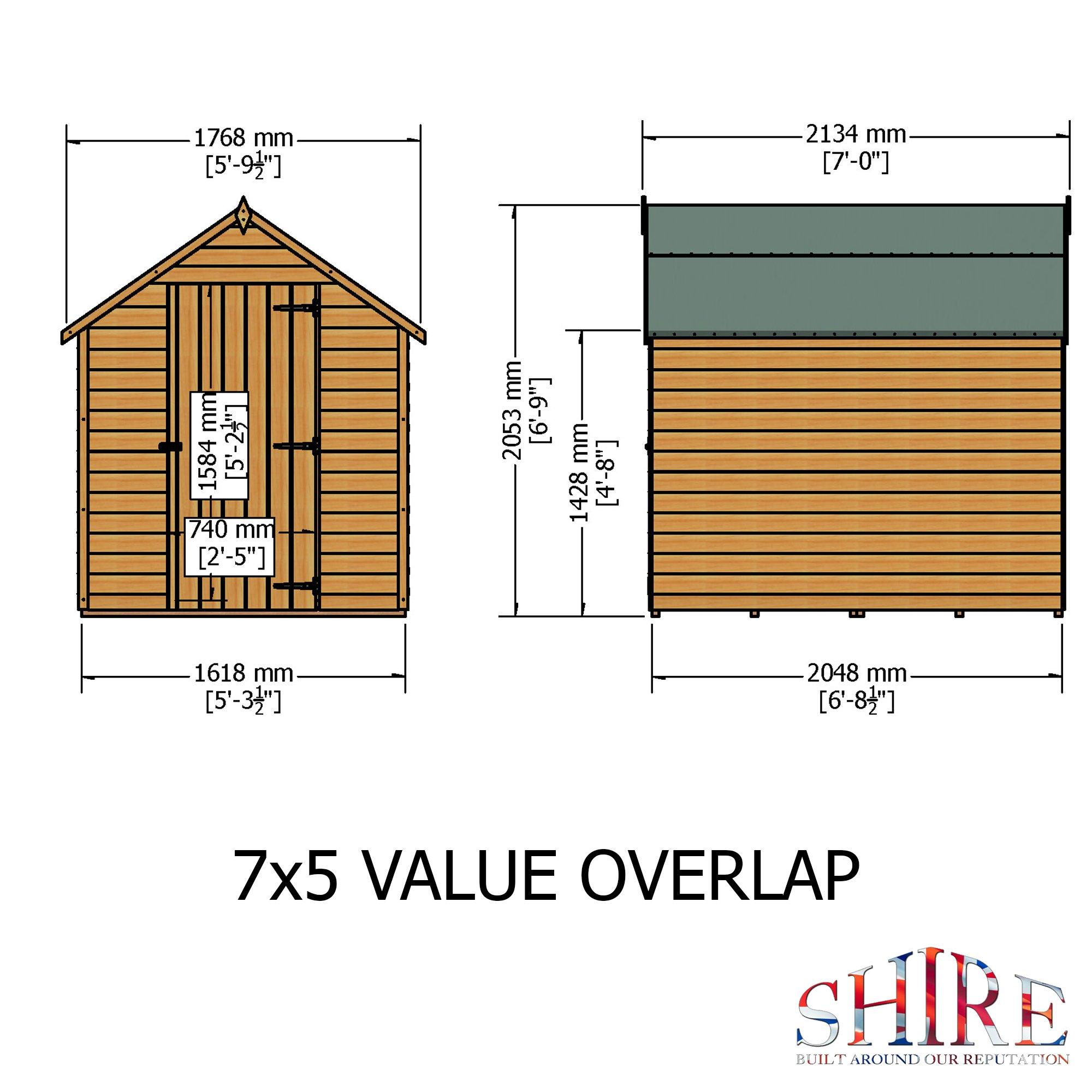 Wood - Shire - Overlap 7x5 Single Door Value PT - 4
