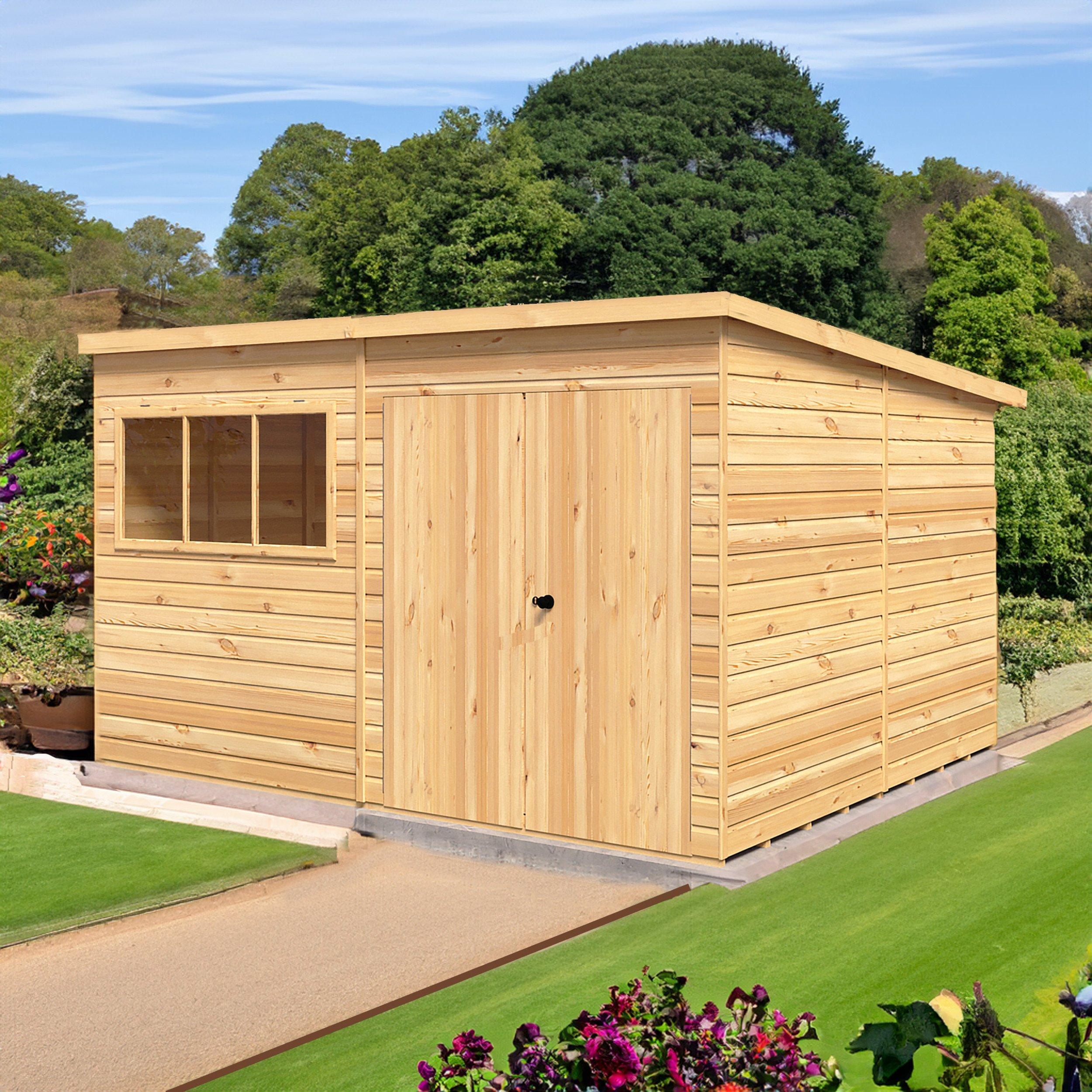 Shire Garden Buildings - Ranger Pent Shed - 12 x 10ft - Pine Wood - Image 5
