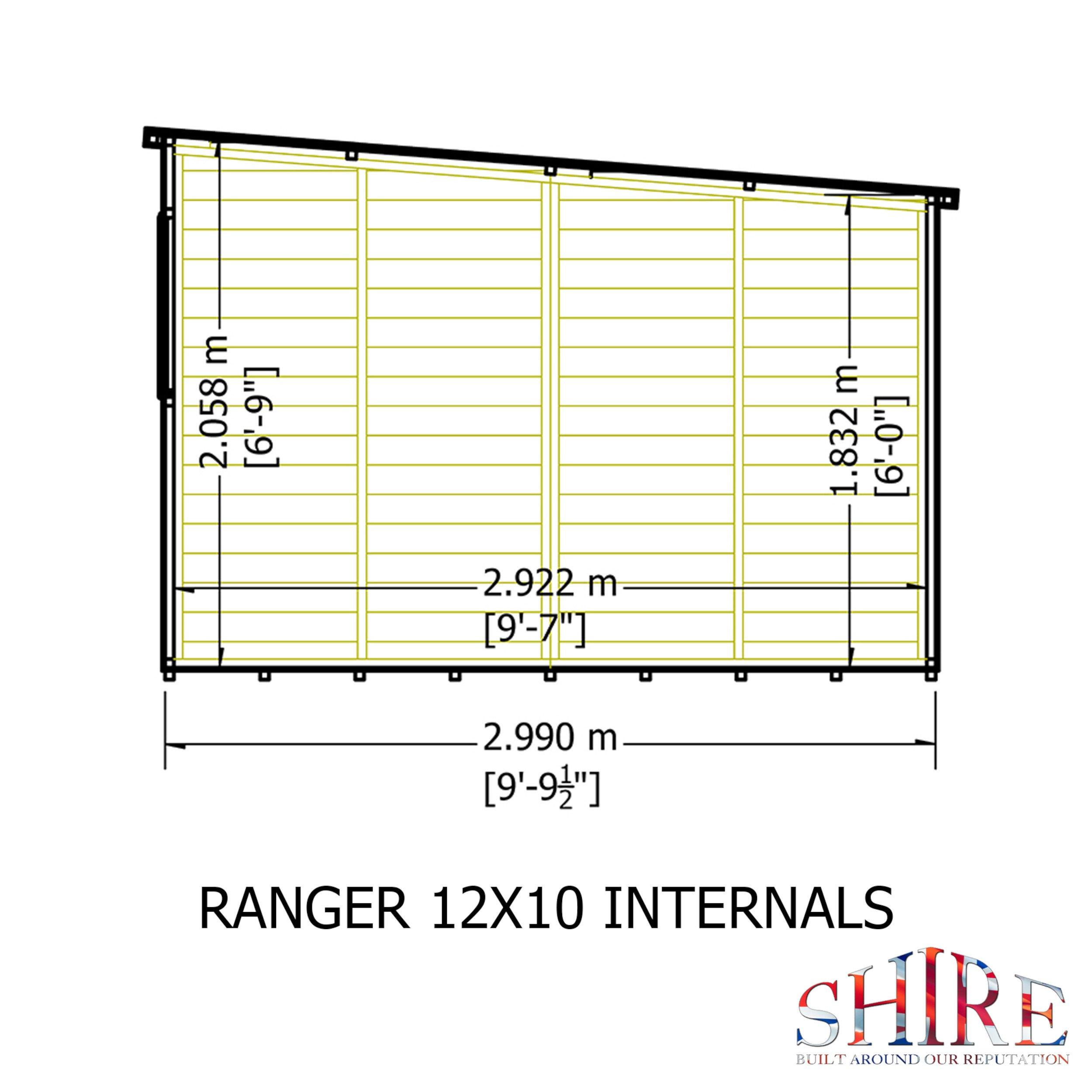 Wood - Shire - Ranger 12x10 Double Door Shed - 5