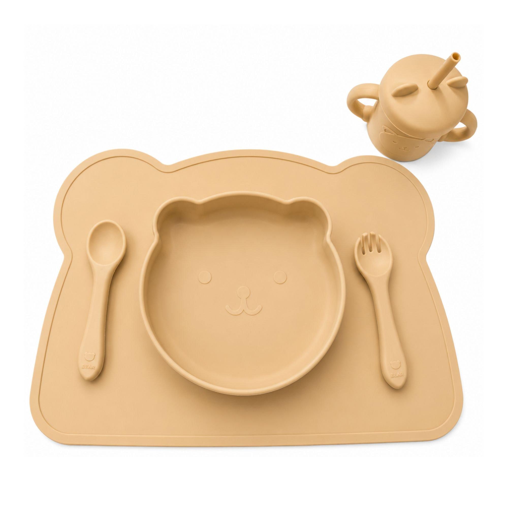 Taupe - Cute and Co - Cute & Co Baby Silicone Dinner Set - 4