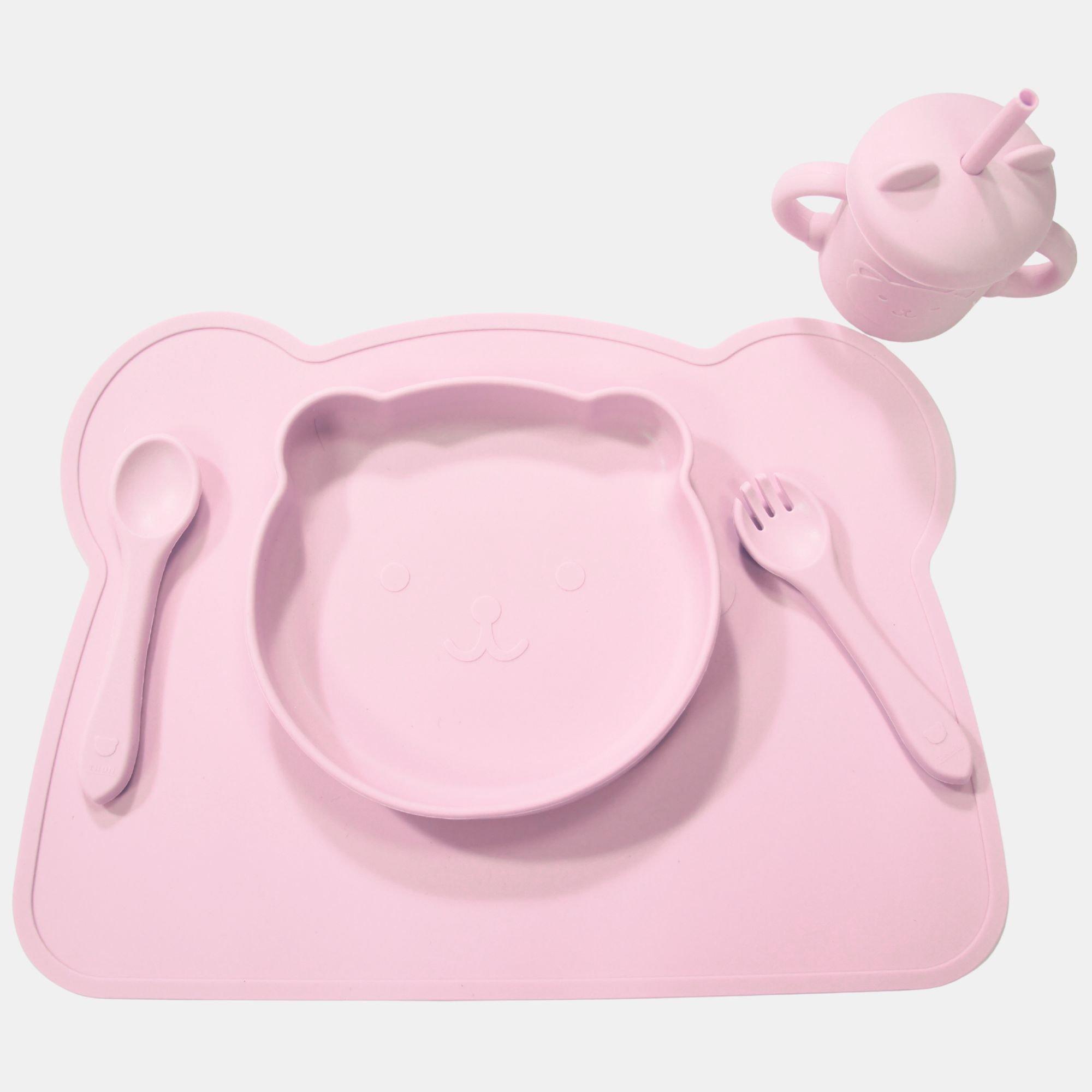 Pink - Cute and Co - Cute & Co Baby Silicone Dinner Set - 1