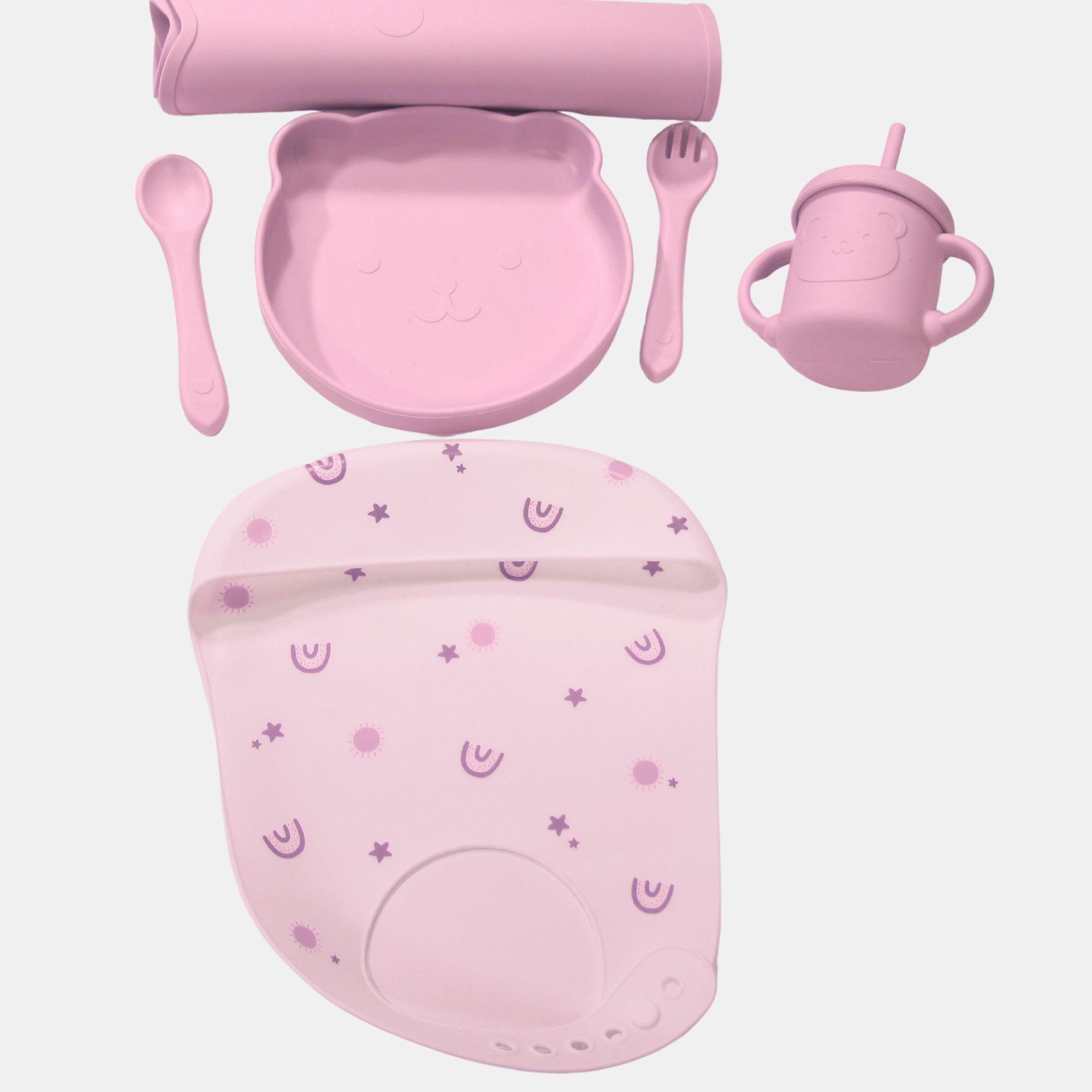 Rosa - Cute and Co - & Co Baby Silicone Dinner Set - 3