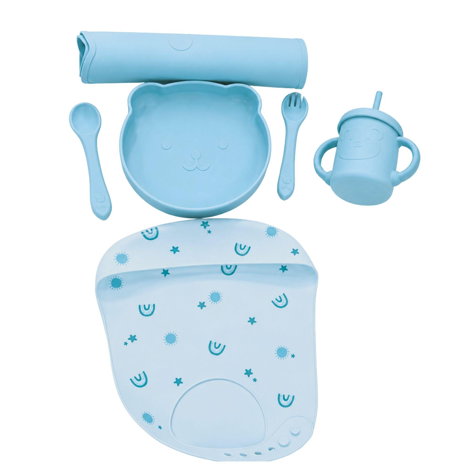Sky - Cute and Co - Cute & Co Baby Silicone Dinner Set - 3