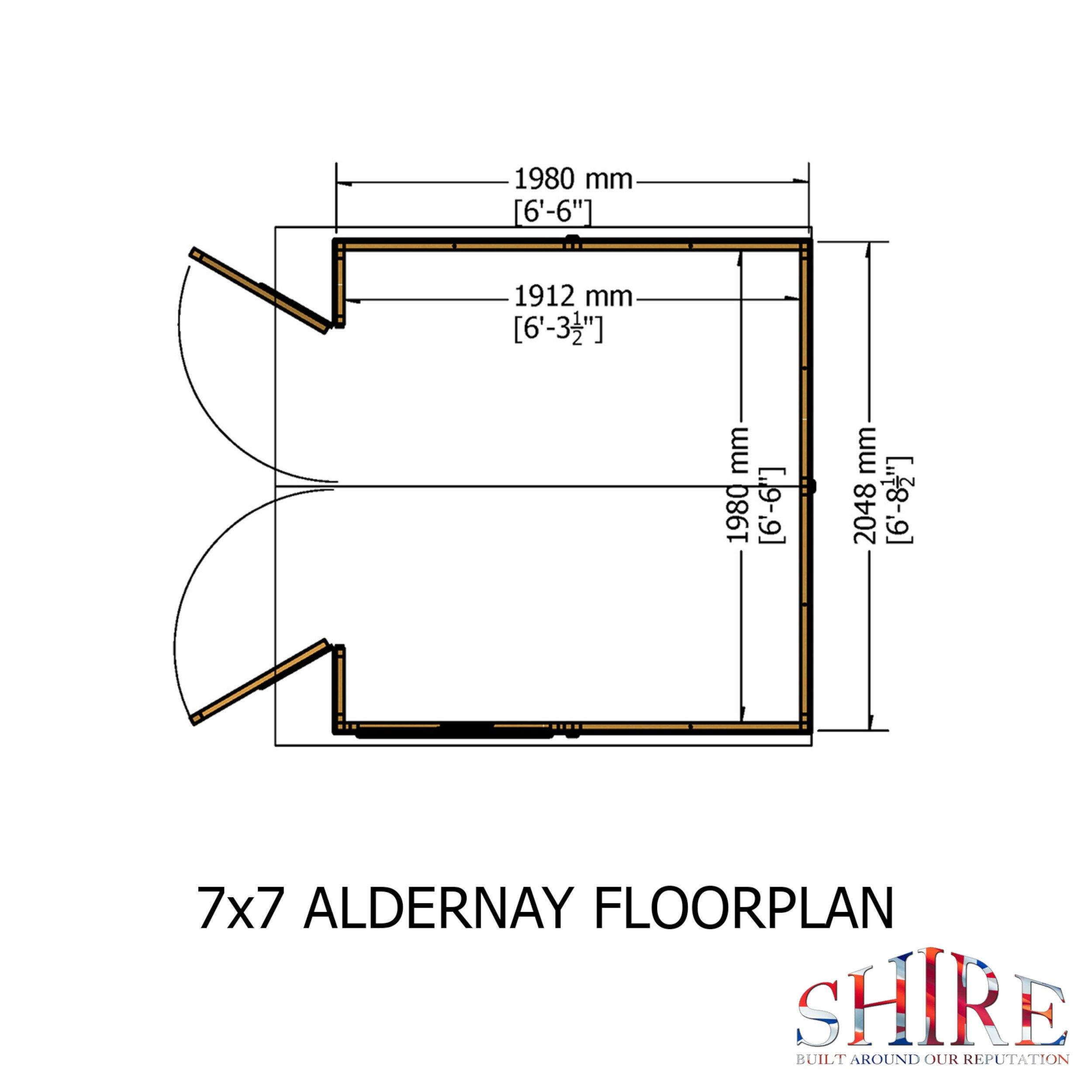 Wood - Shire - Alderney 7x7 Shed - 3