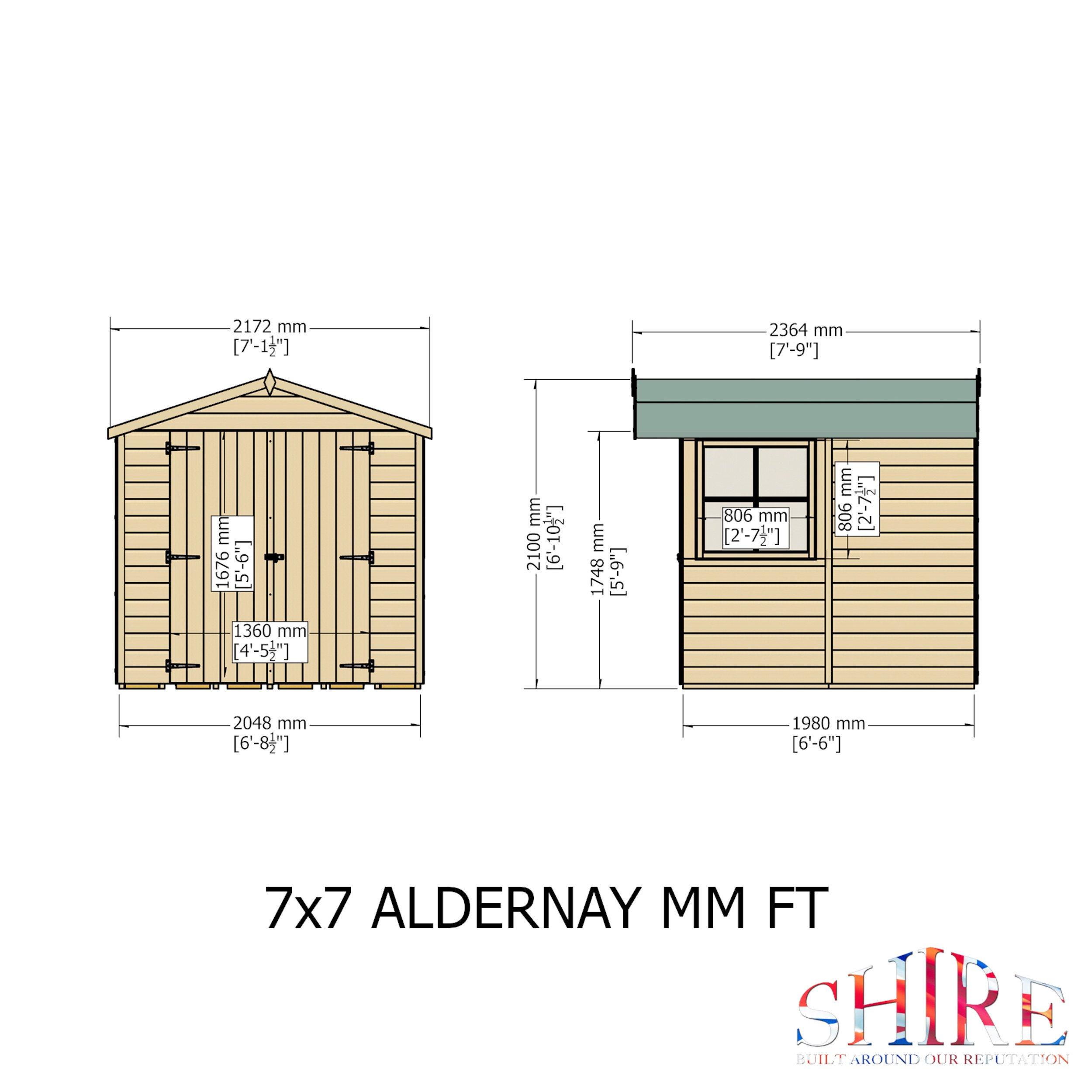 Wood - Shire - Alderney 7x7 Shed - 4