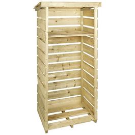 Charles Bentley Wooden Single Tall Log Store Firewood Garden S