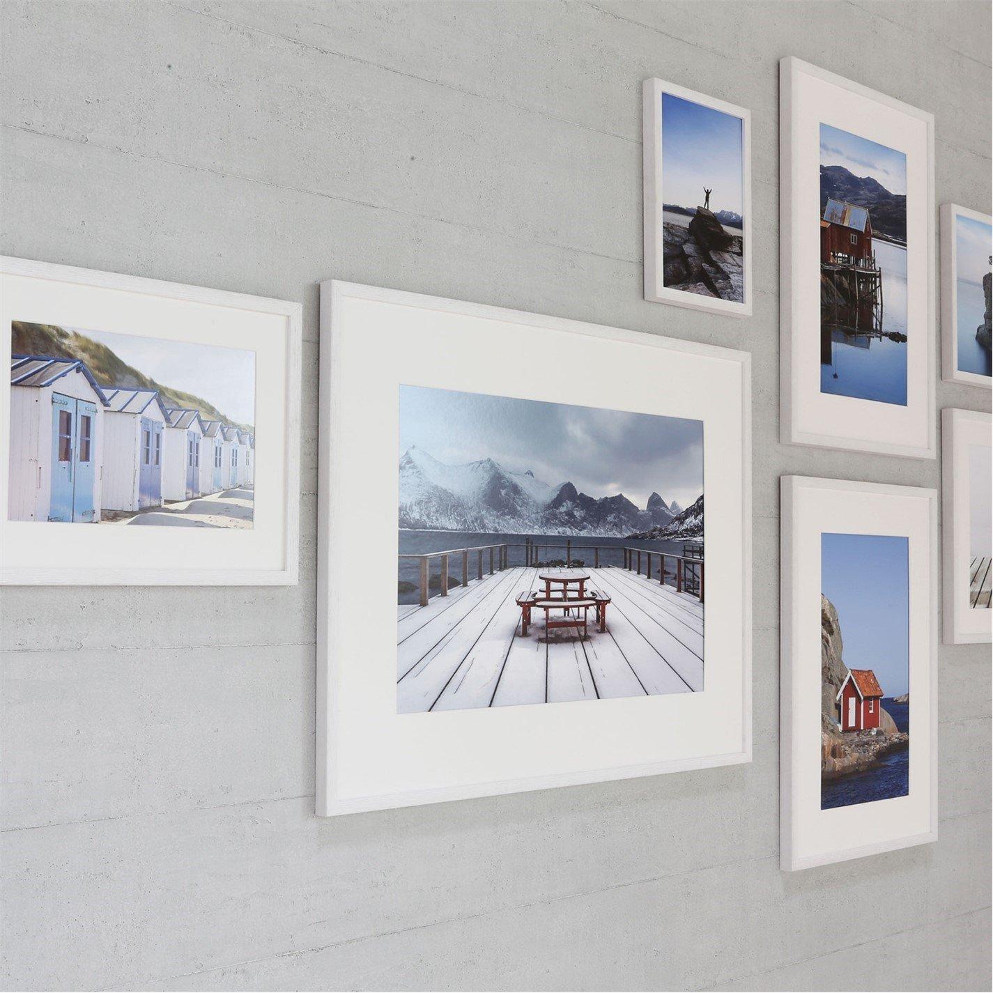 White Veneered - nielsen - Quadrum Wooden Picture Frame with Glass Front - 4