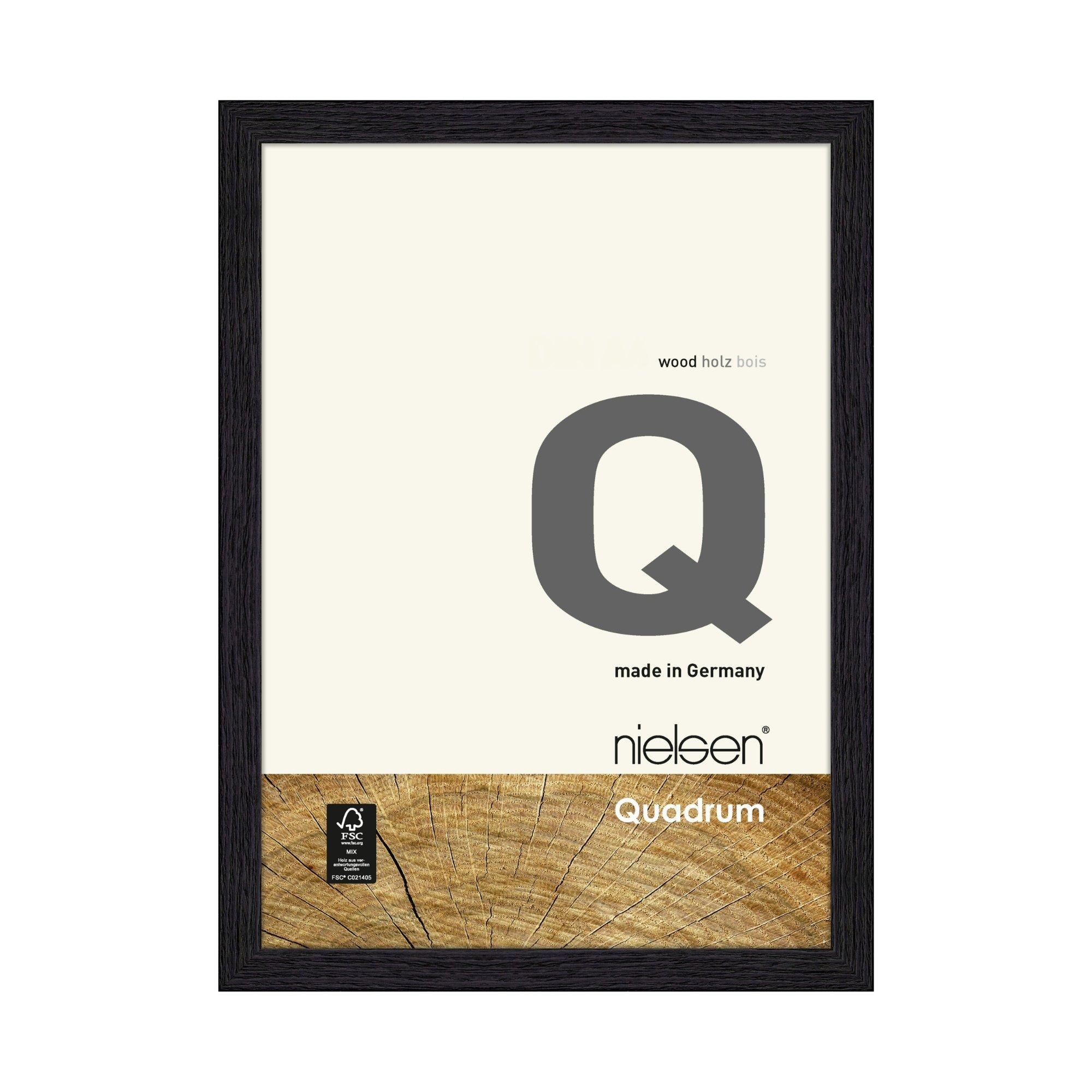 Nielsen  Quadrum Wooden Picture Frame With Glass Front - Black Veneered - 30 x 40 cm