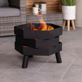 Charles Bentley Hexagonal 46cm Black Powder Coated Steel Modern Fi