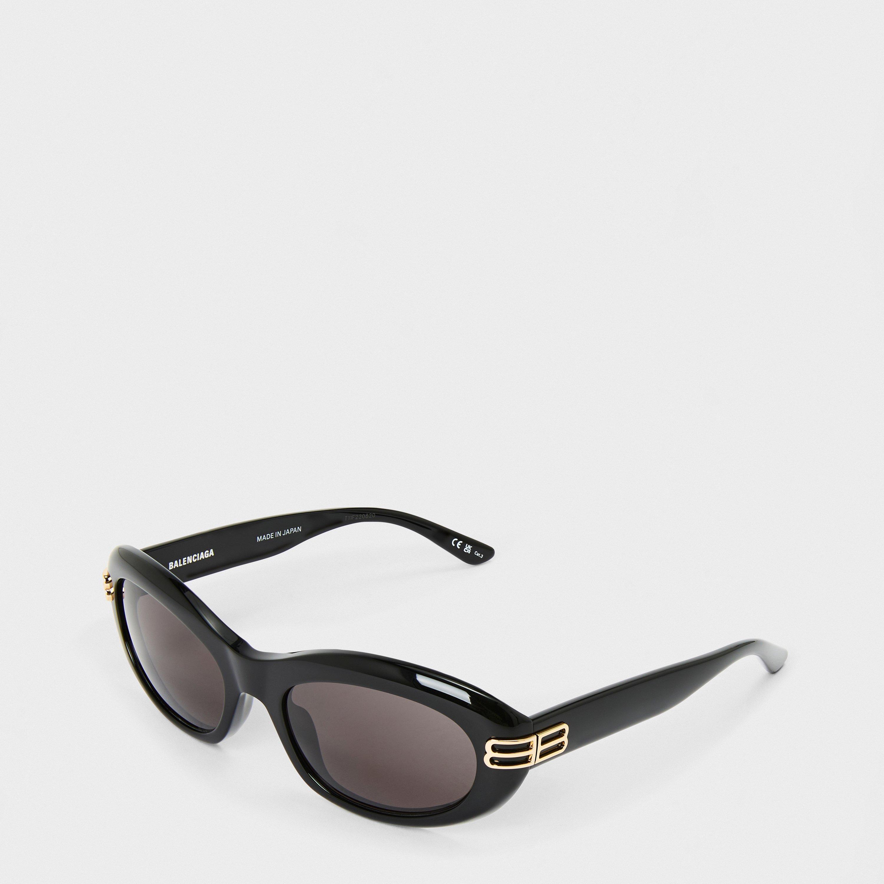 Balenciaga Women's Oval Sunglasses - Blakc/Grey