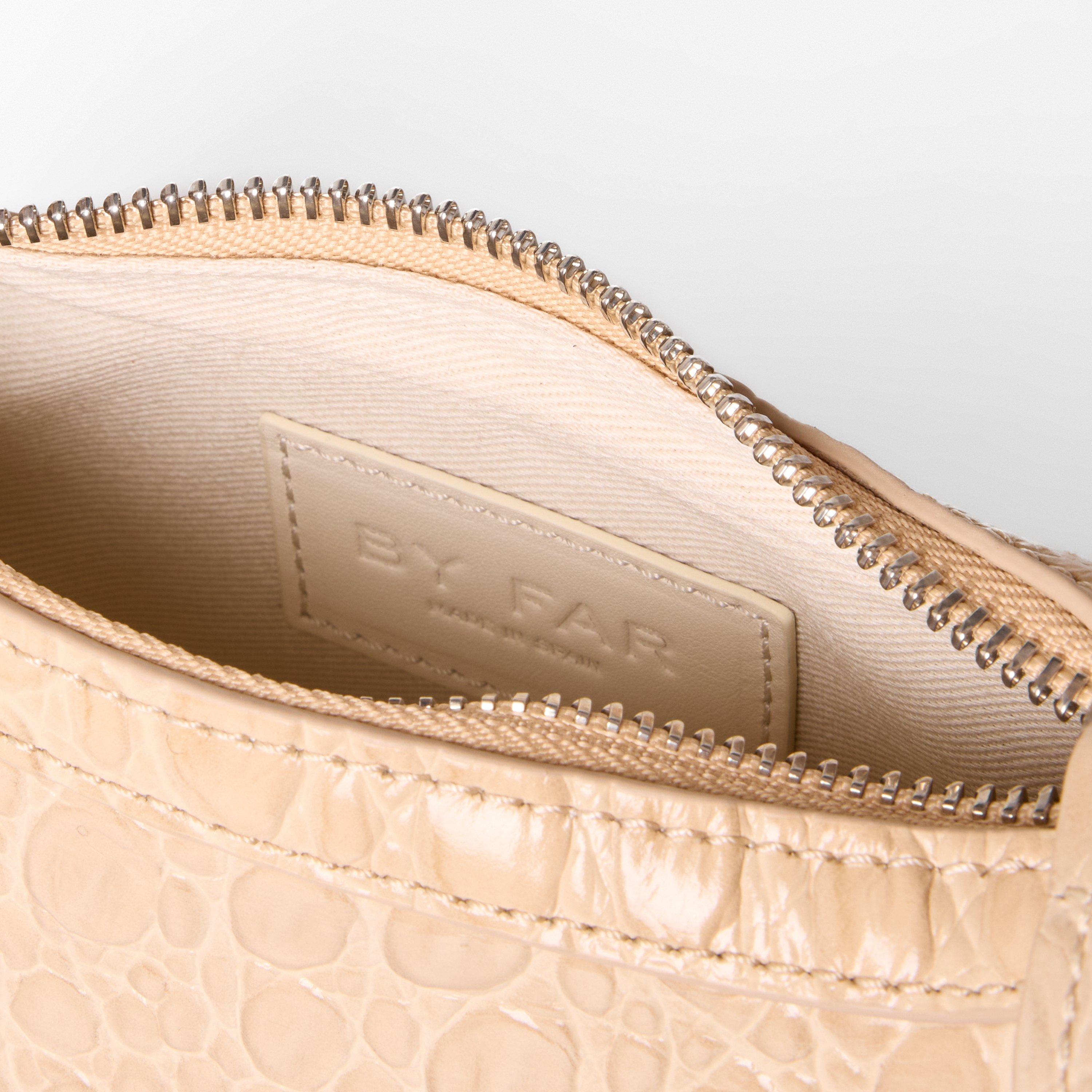 Neutrals - By Far - Women's Embossed Leather Shoulder Bags - 5