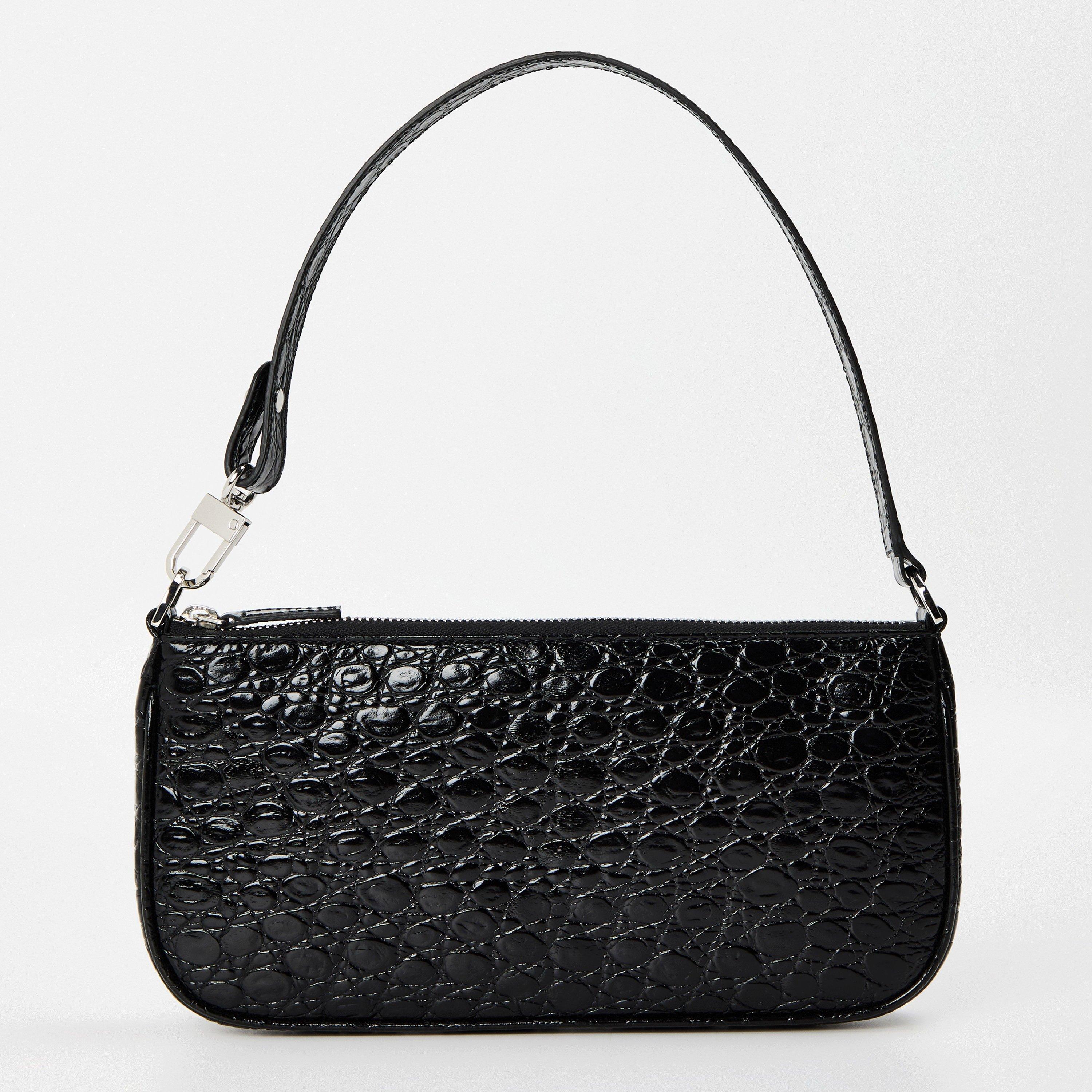 Black - By Far - Women's Embossed Leather Shoulder Bags - 1