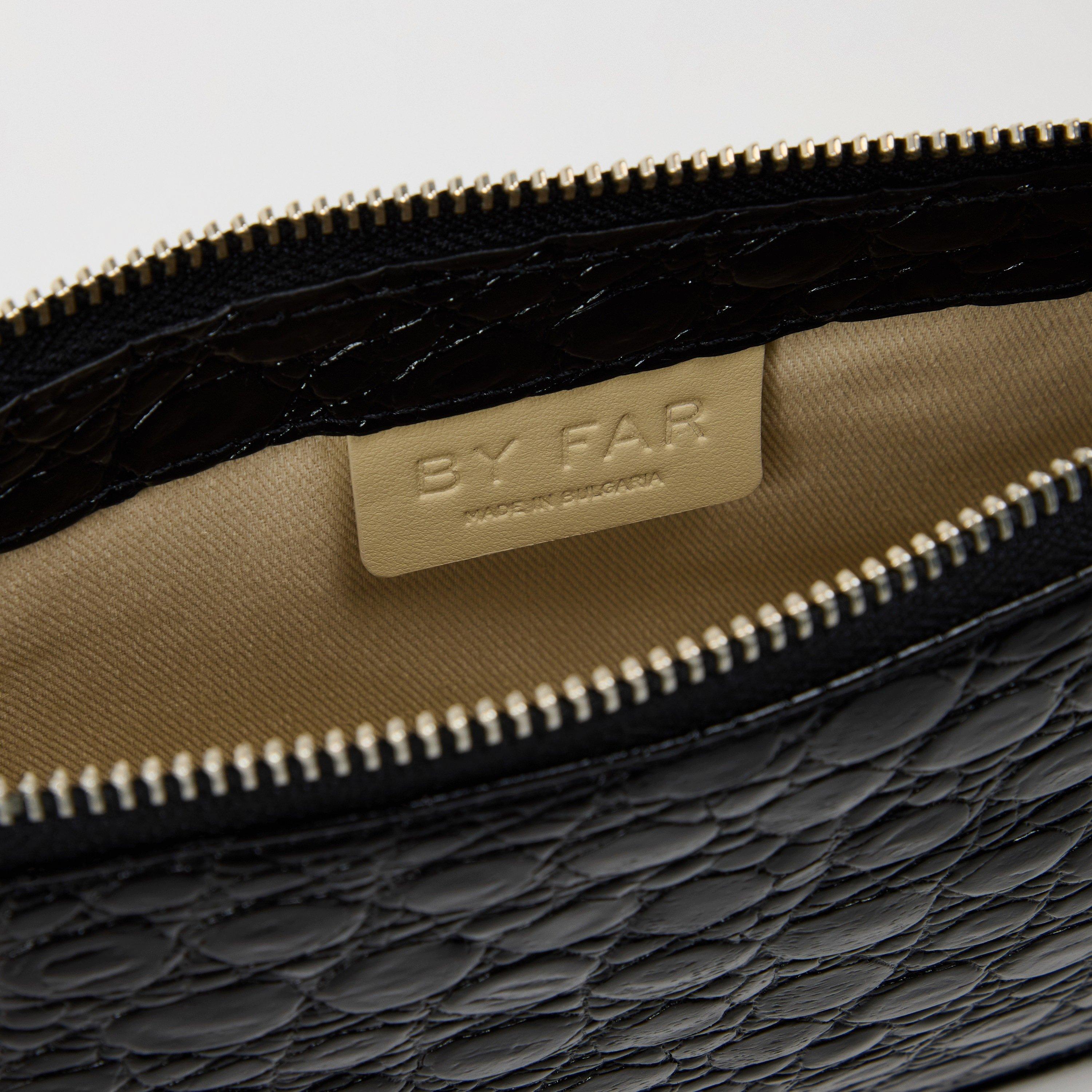 Black - By Far - Women's Embossed Leather Shoulder Bags - 4