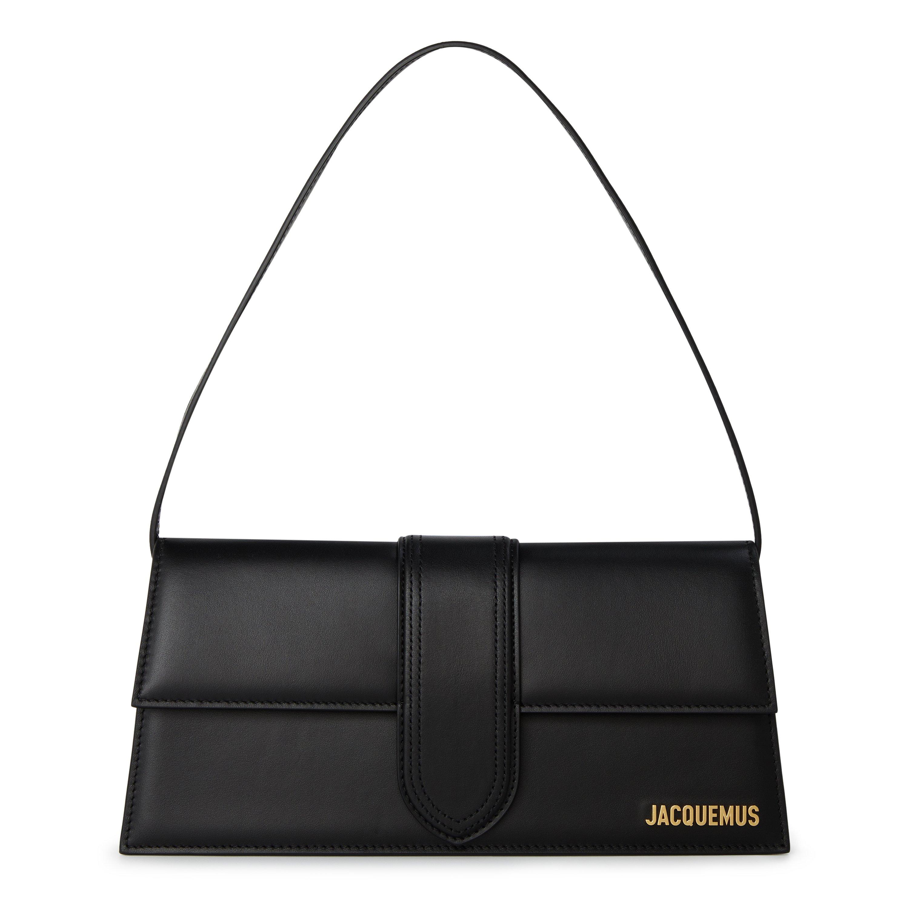 Black - Jacquemus - Women's Plain Leather Le Bambino Long Flap Bag - 1