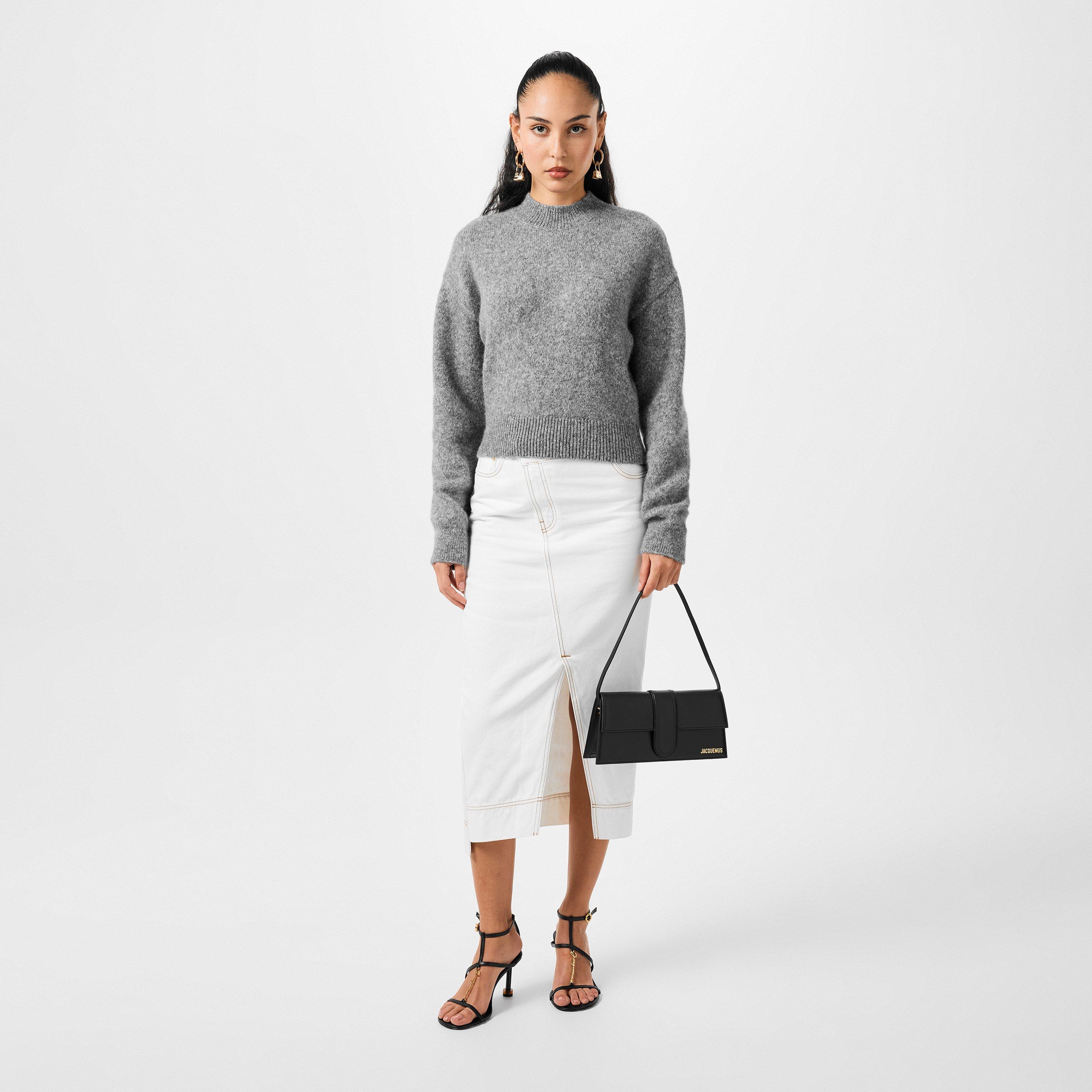 Black - Jacquemus - Women's Plain Leather Le Bambino Long Flap Bag - 5