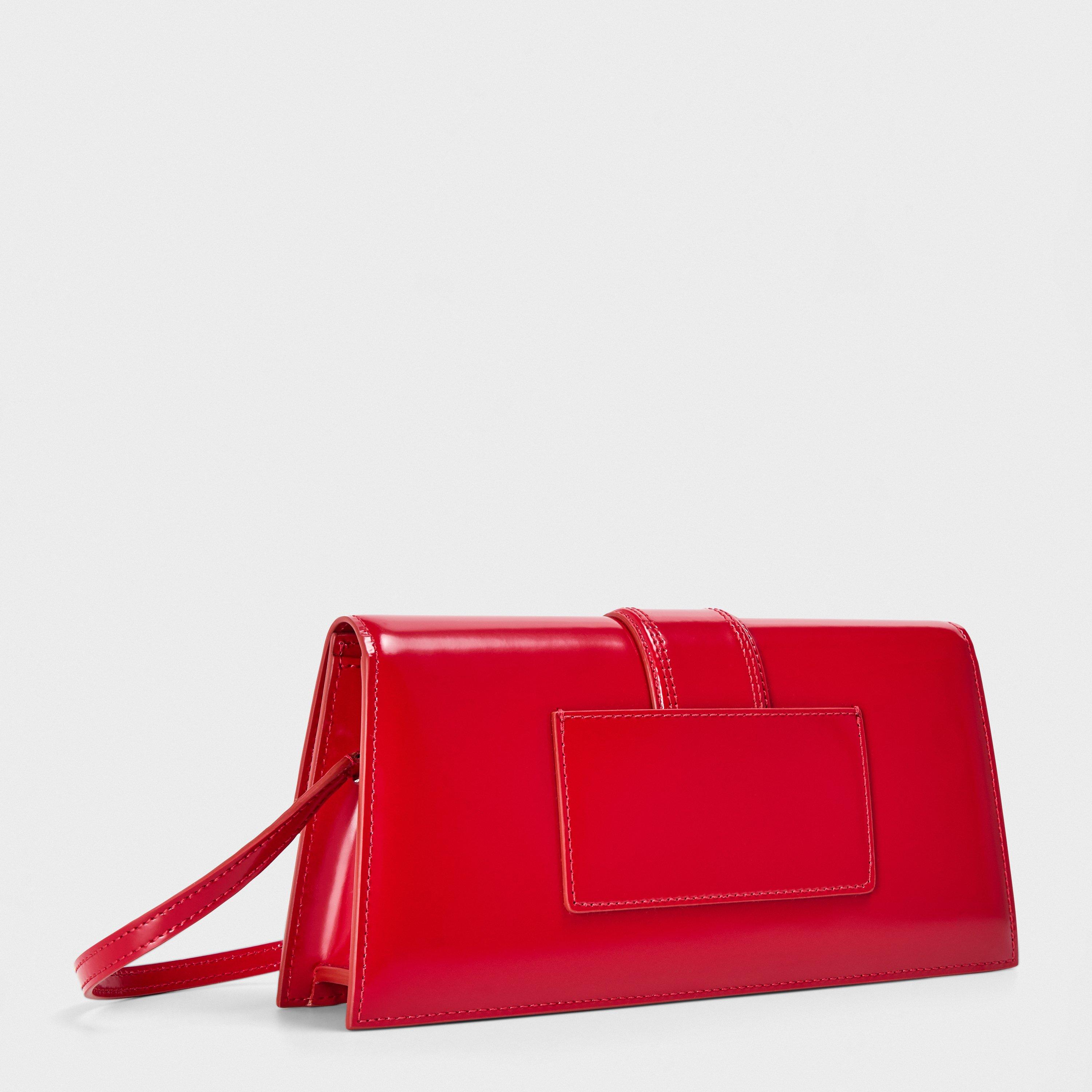 Red - Jacquemus - Women's Plain Leather Le Bambino Long Flap Bag - 2