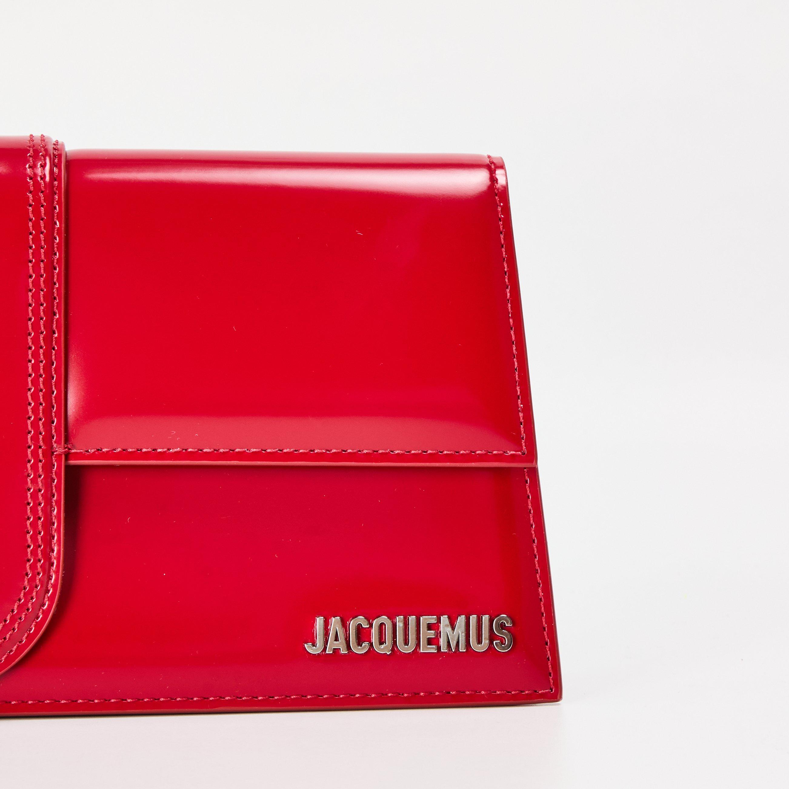 Red - Jacquemus - Women's Plain Leather Le Bambino Long Flap Bag - 4