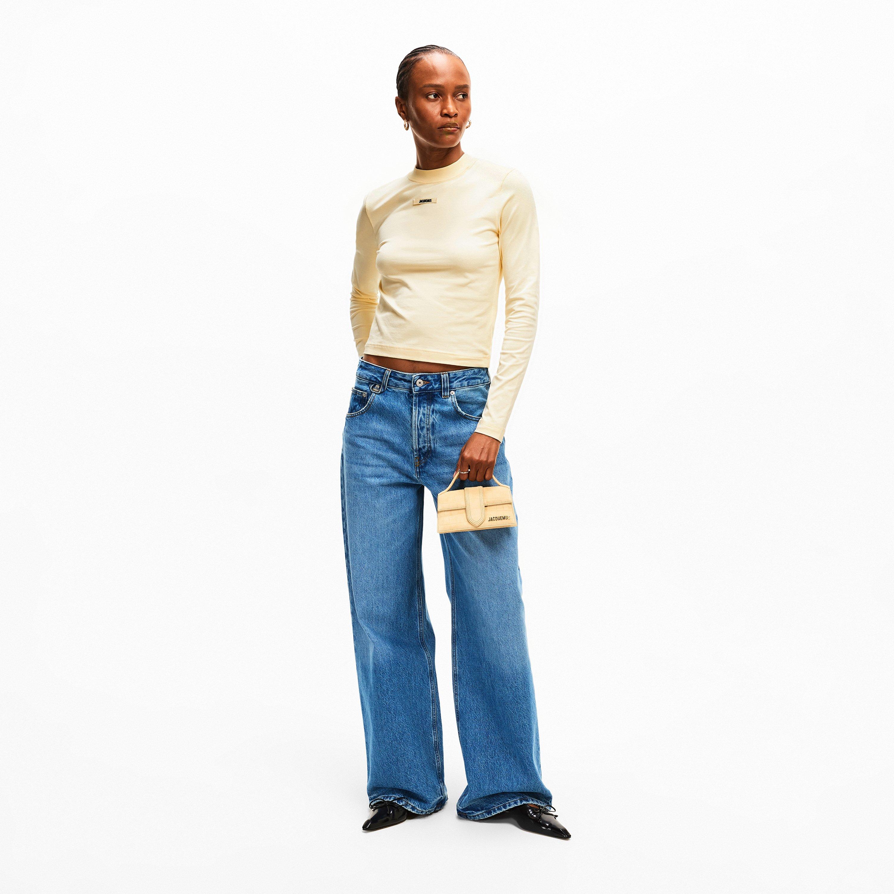 Beige - Jacquemus - Women's Plain Leather Le Bambino Crossbody Bag - 6