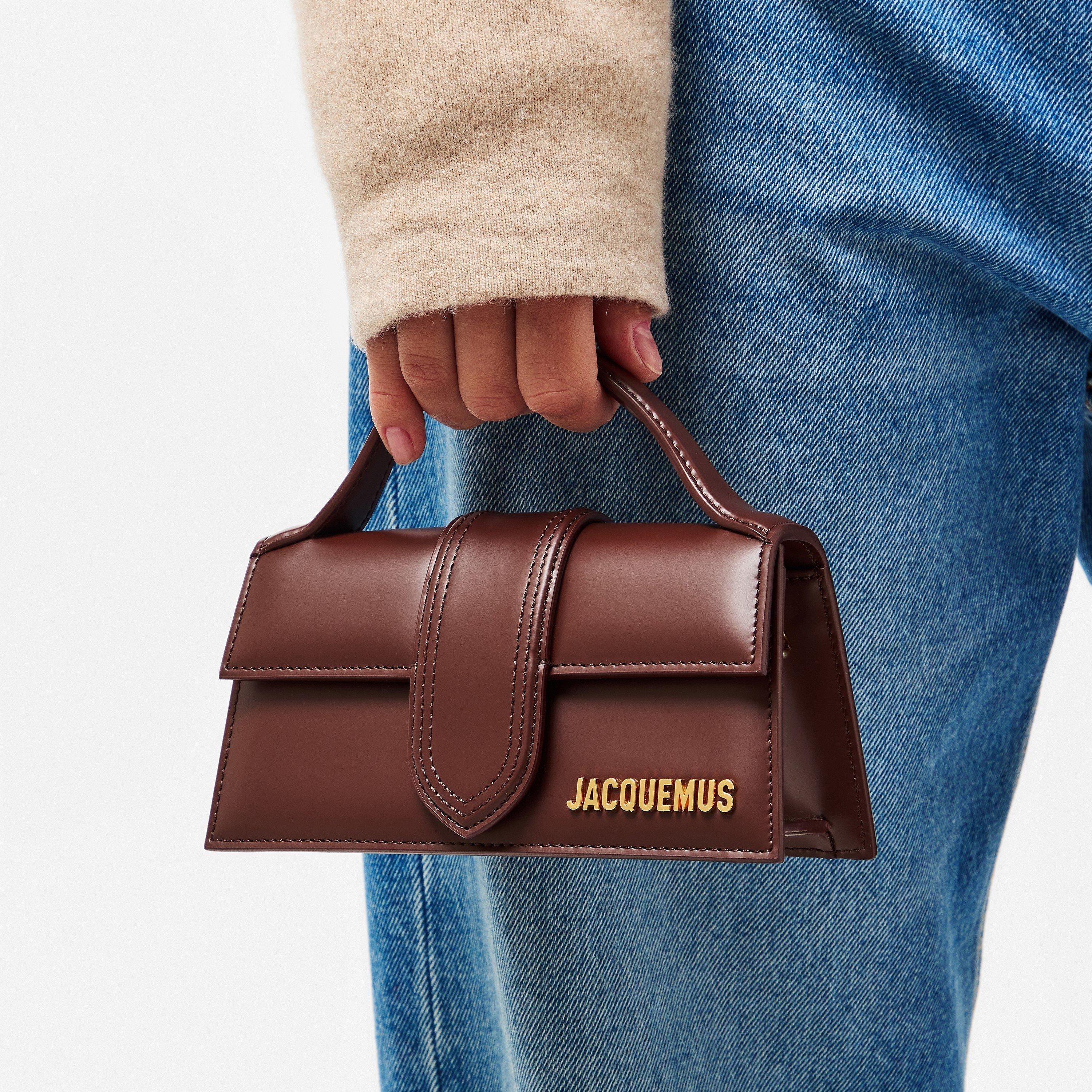 Brown - Jacquemus - Women's Plain Leather Le Bambino Crossbody Bag - 3