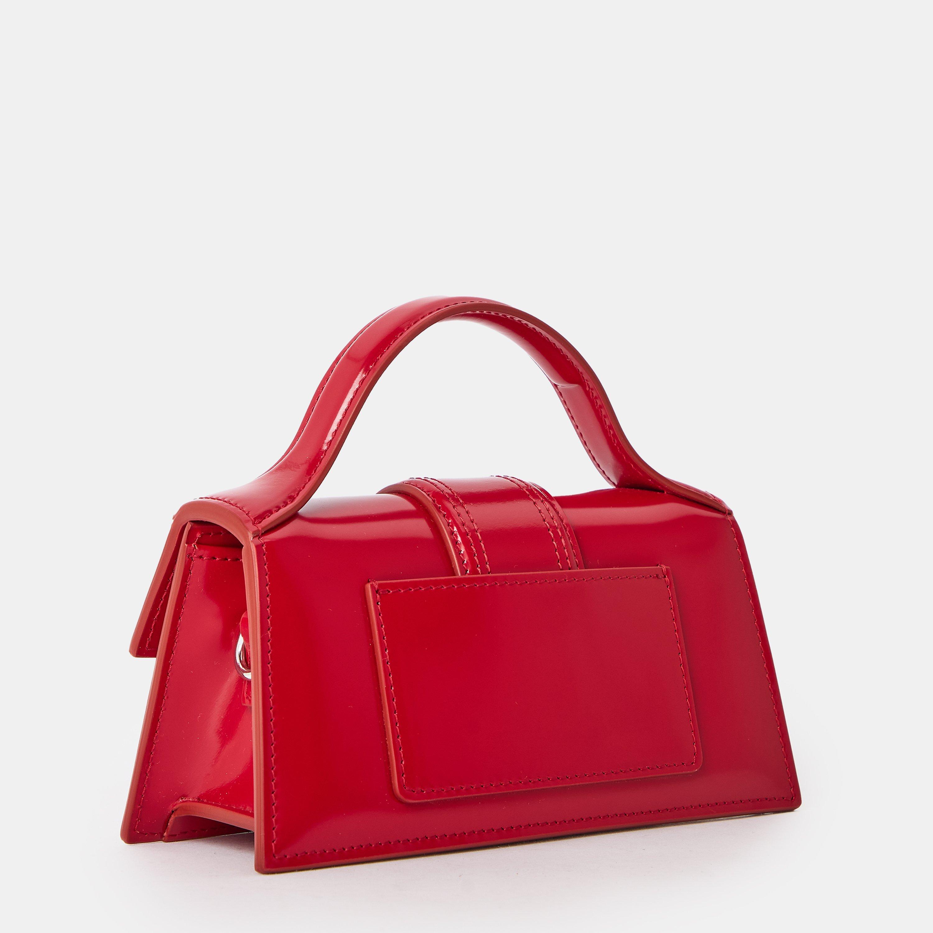 Red - Jacquemus - Women's Plain Leather Le Bambino Crossbody Bag - 2