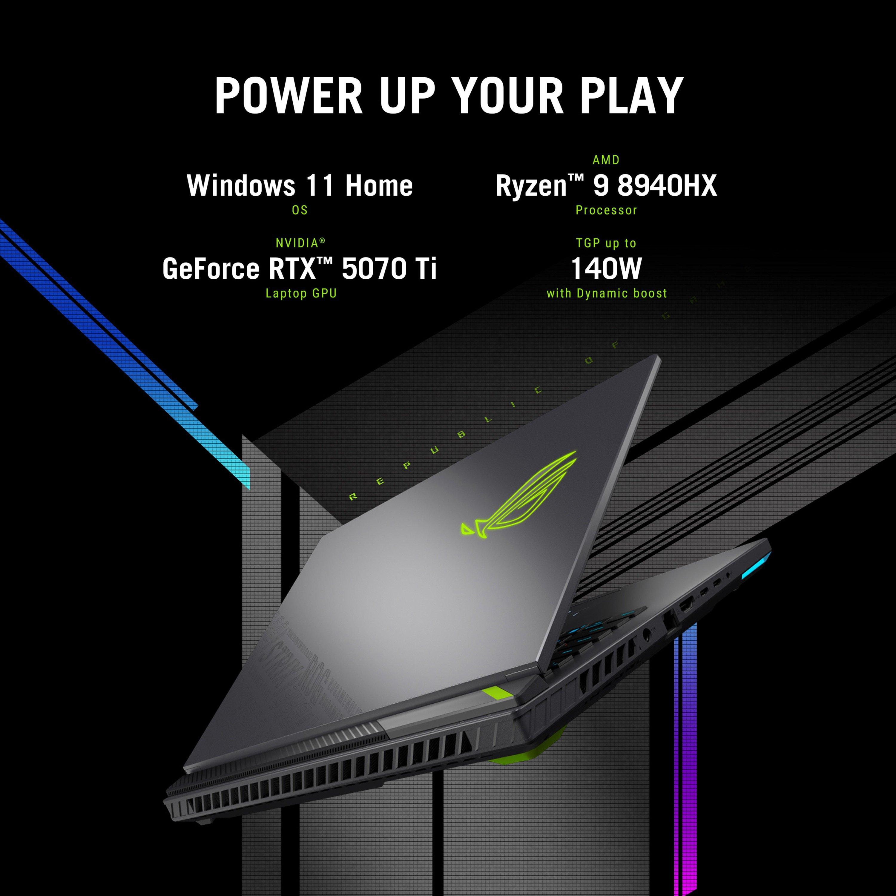 Grises - ASUS - ASUS ROG Strix G16 G614PR 16Inch Gaming Laptop - AMD Ryzen 9 8940HX 16GB 1TB RTX 5070 Ti - 9